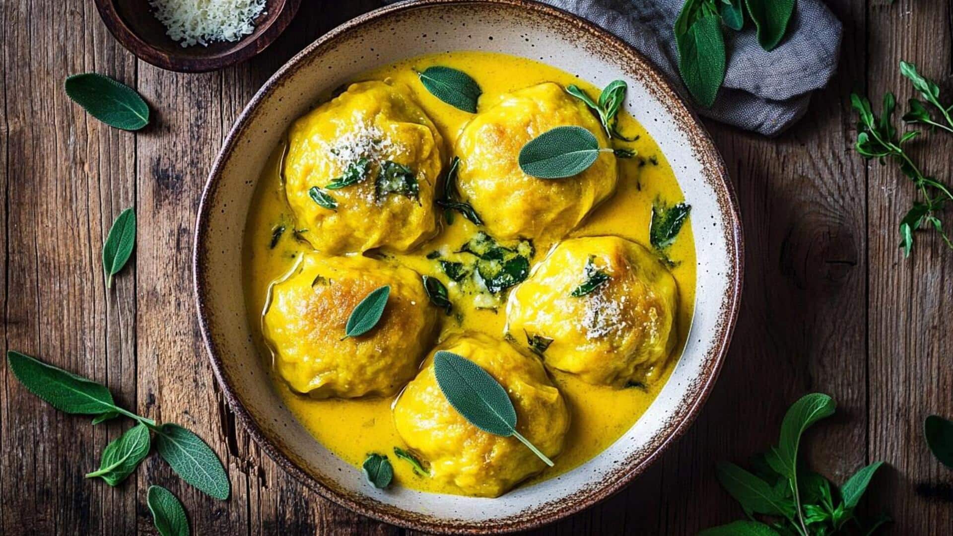 ขนมจีบฟักทอง ไส้กะทิหวานละมุน