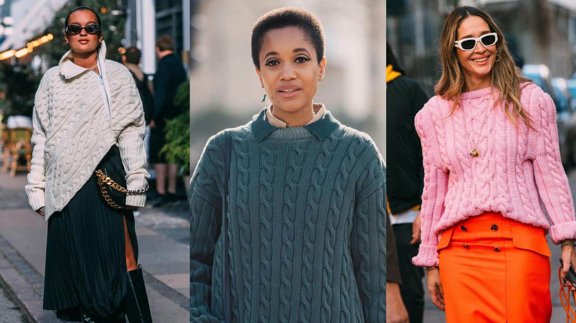 5 สไตล์แมทช์เสื้อกันหนาวลายเคเบิลให้ดูดีมีสไตล์