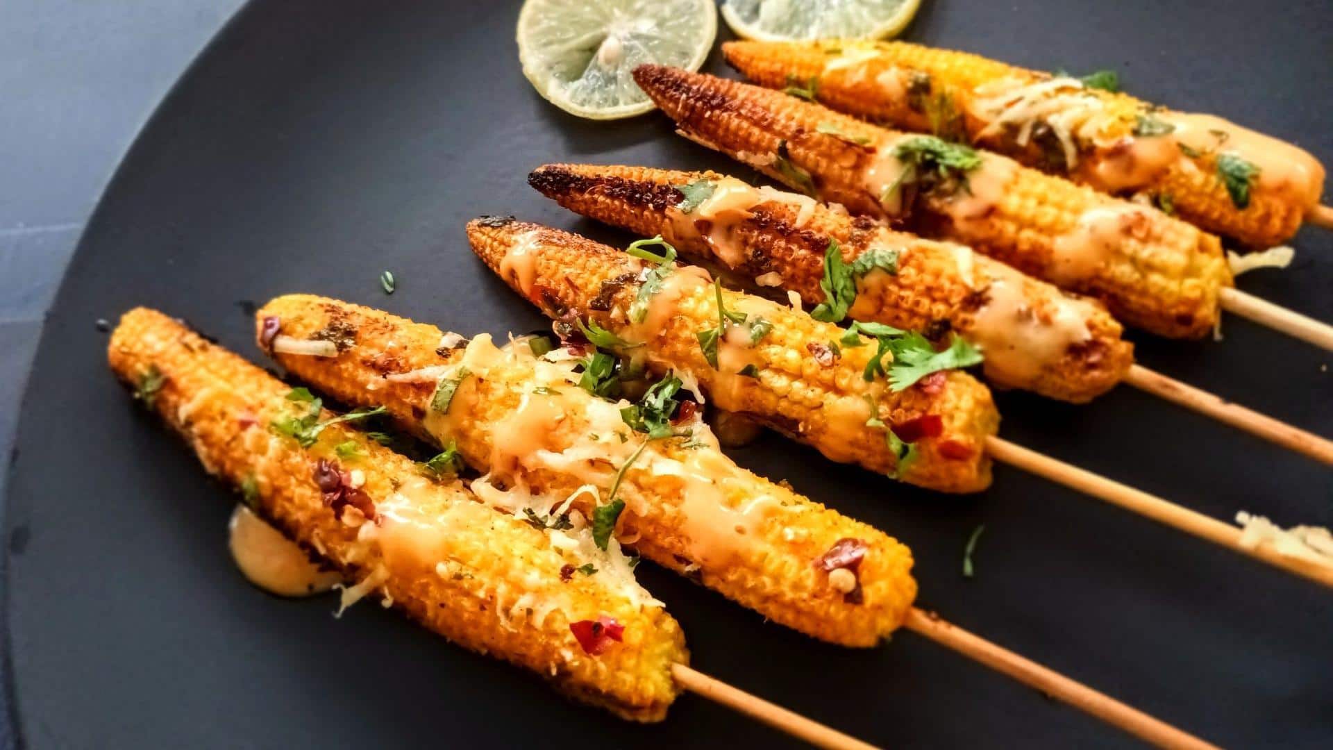 ไอเดียข้าวโพดอ่อนย่าง เสิร์ฟคู่เกลือขิงมะนาว