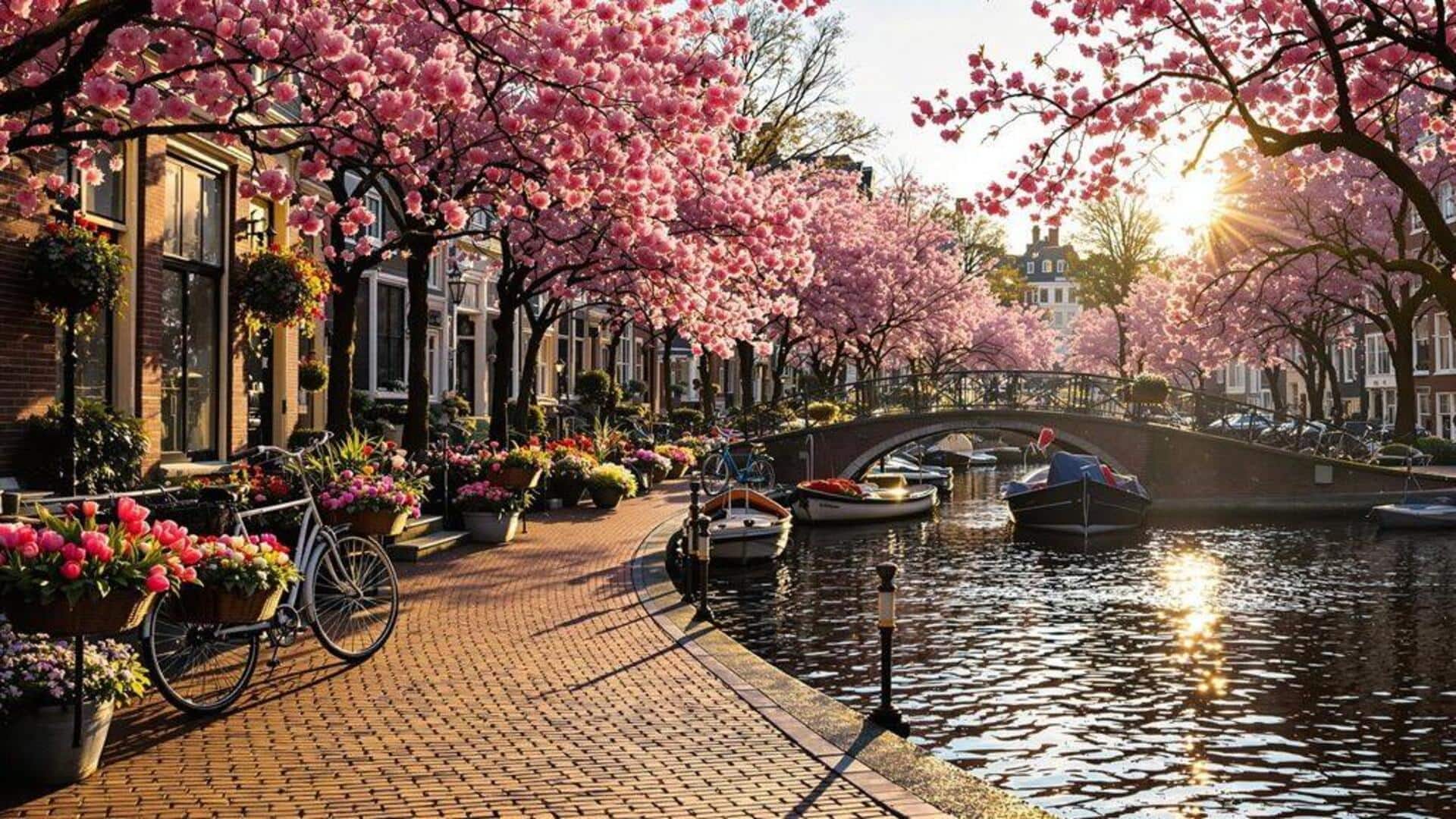 หมู่บ้านยุโรปเล็กๆ ที่เต็มไปด้วยเสน่ห์และซากุระบาน