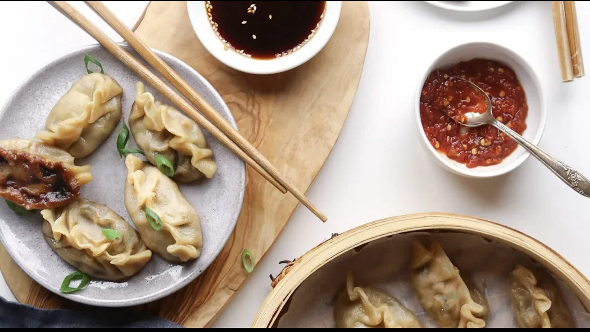 เมนูเกี๊ยวผักบุ้งน้ำ สูตรอาหารมังสวิรัติทำง่าย