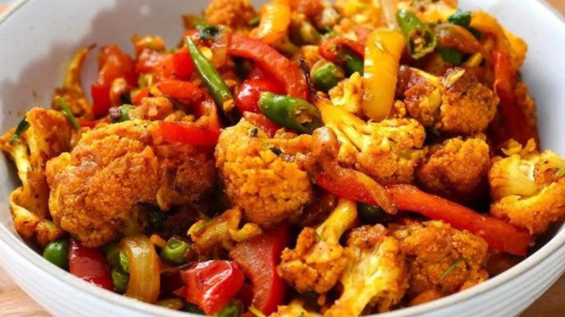 สูตรผัดใบกะหล่ำดอกกระเทียมพริกไทย มังสวิรัติทำง่าย