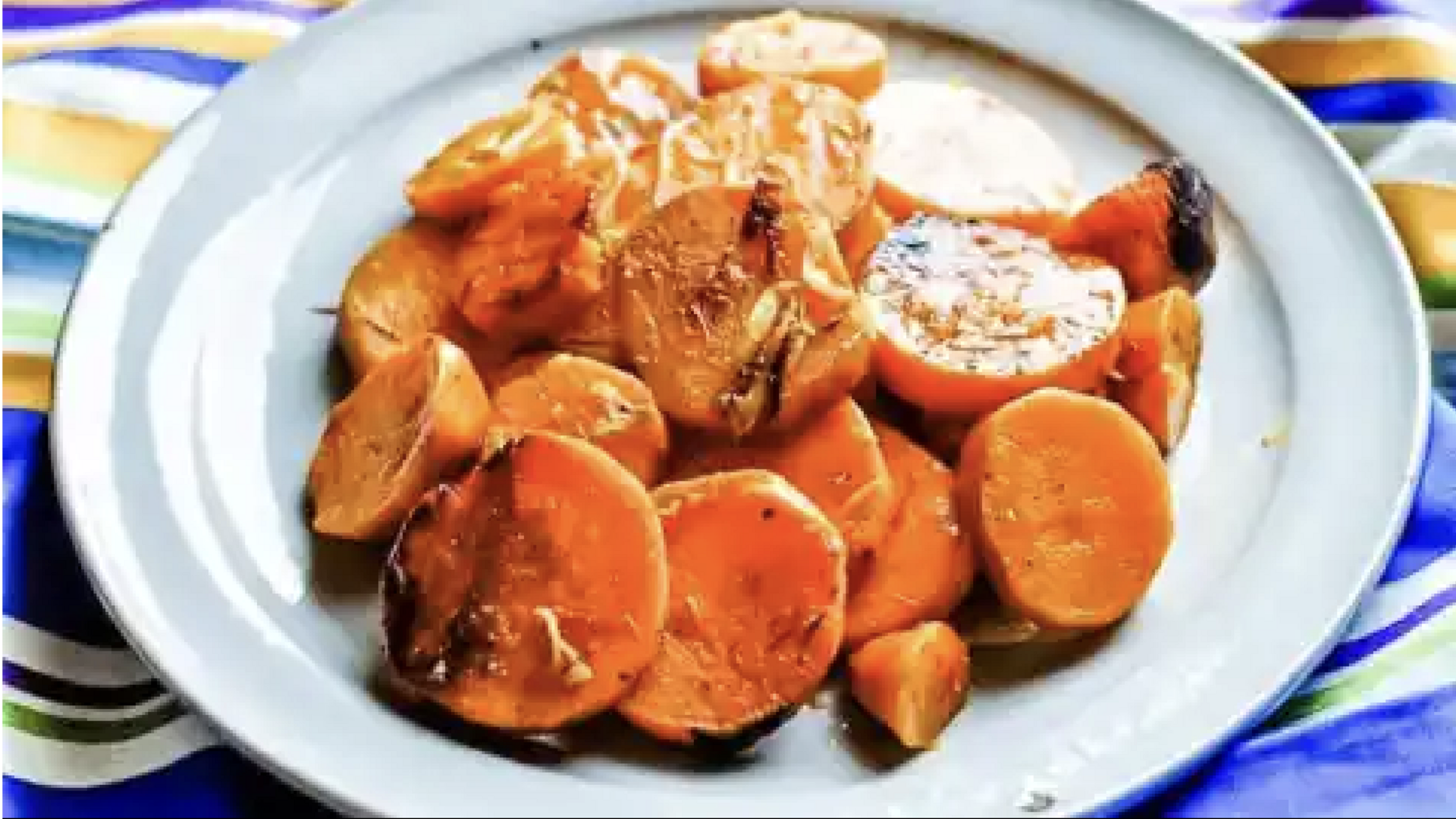 สูตรมันเทศอบงาขาวกับต้นหอม เมนูเฮลท์ตี้ ทำง่าย อร่อยเบา ๆ