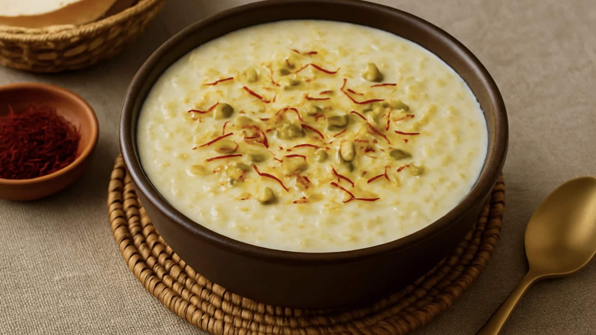 สูตรข้าวพุดดิ้งหอมกรุ่นด้วยหญ้าฝรั่นและกระวาน