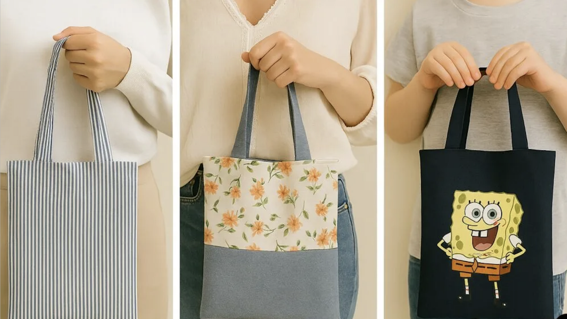 แปลงเสื้อยืดเก่าเป็นถุงผ้าใช้ซ้ำสุดเก๋