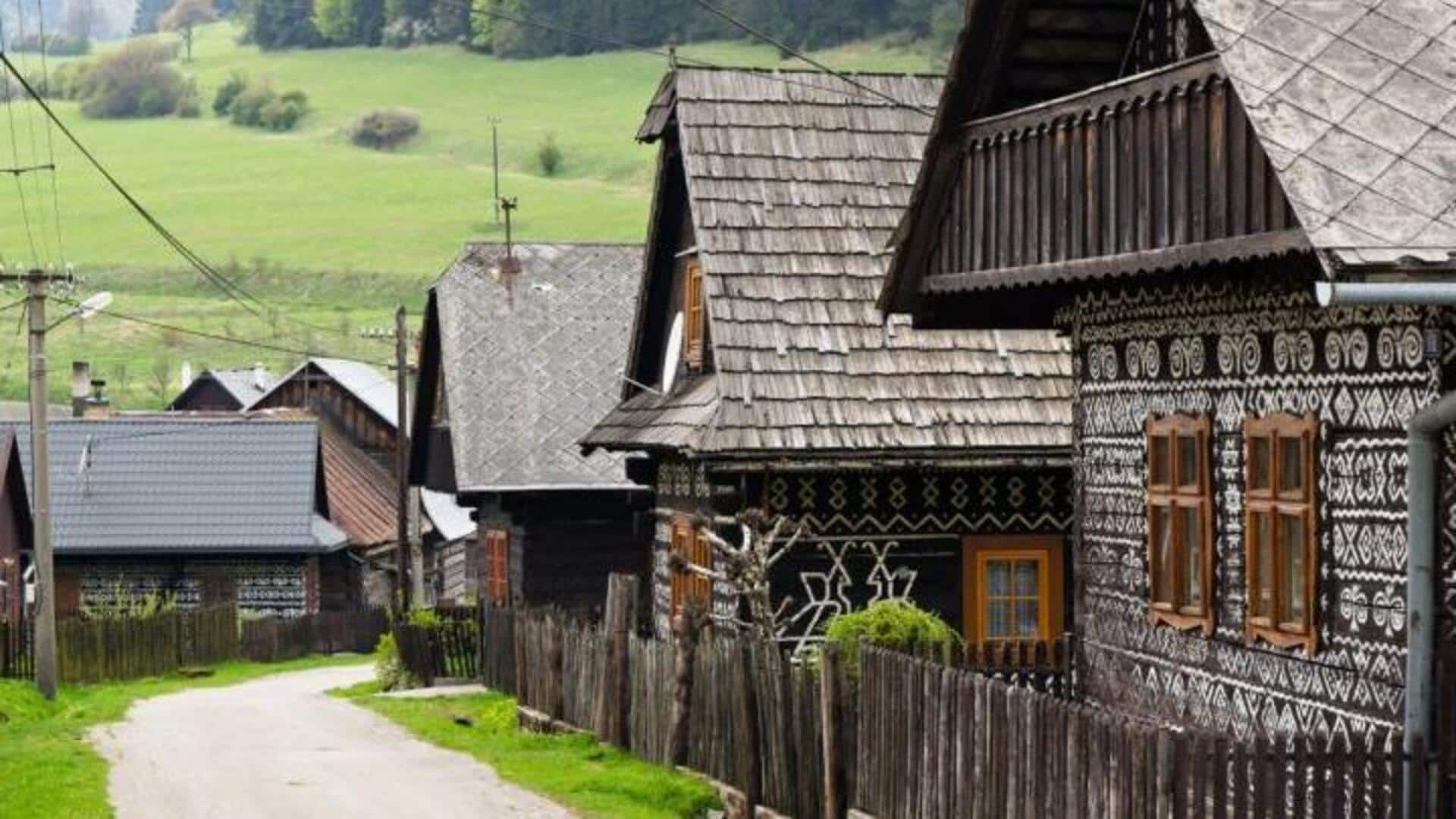 หมู่บ้านชนบทที่สวยงามในภาคใต้ของสโลวัก