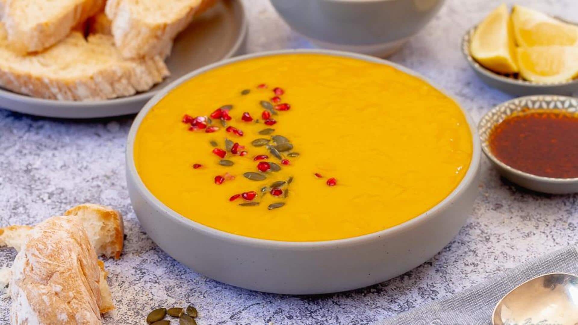 ซุปฟักทองกะทิแบบไม่ใช้ครีม