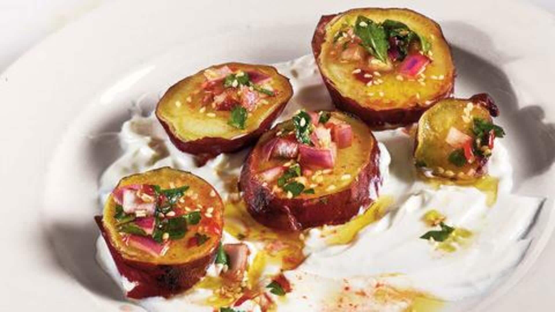 มันเทศอบงาใบมะกรูด เมนูกรอบอร่อยเพื่อสุขภาพ