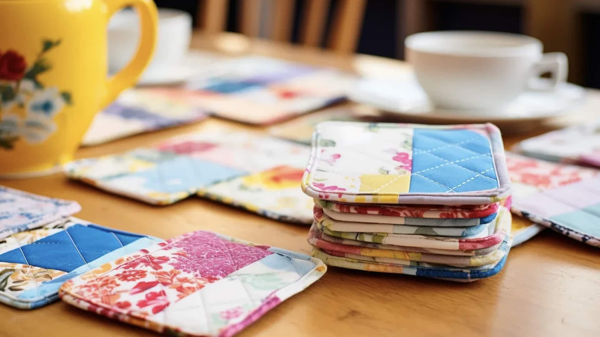 DIY ที่รองแก้วจากเศษผ้า ทำง่าย ประหยัดงบ