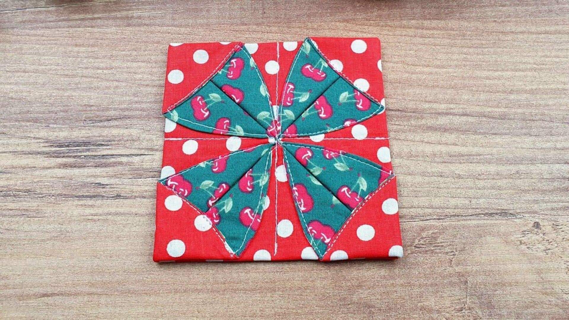 ไอเดียทำที่รองแก้วเก๋ ๆ ด้วยกระดาษแข็งและผ้า