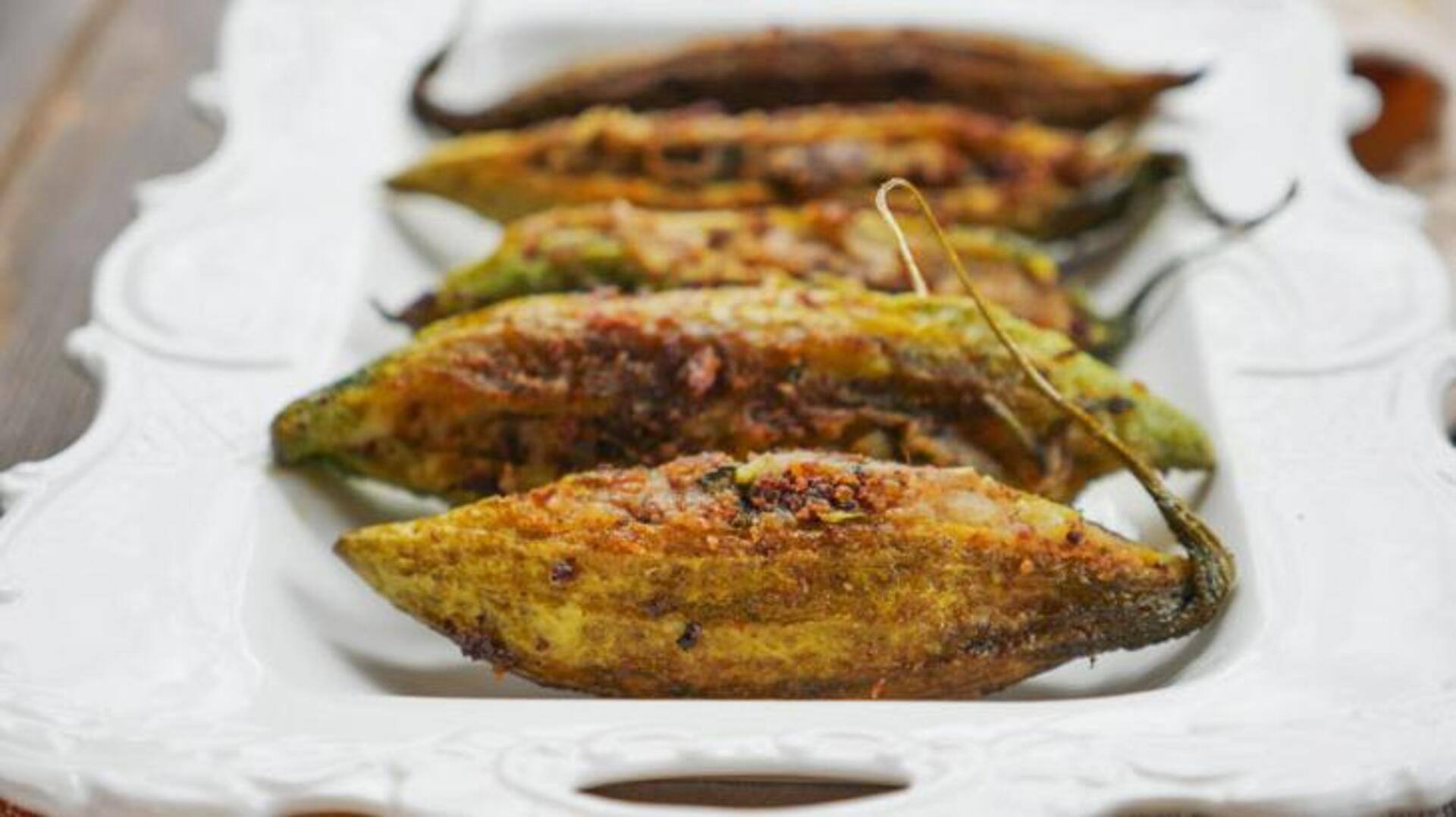 แหวนมะระกรอบสอดไส้มันฝรั่ง เมนูมังสวิรัติรสชาติไทยแท้