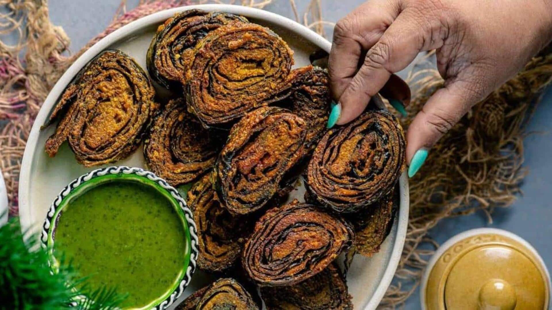 ใบเผือกทอดกรอบ สูตรอาหารว่างอินเดียต้นตำรับ