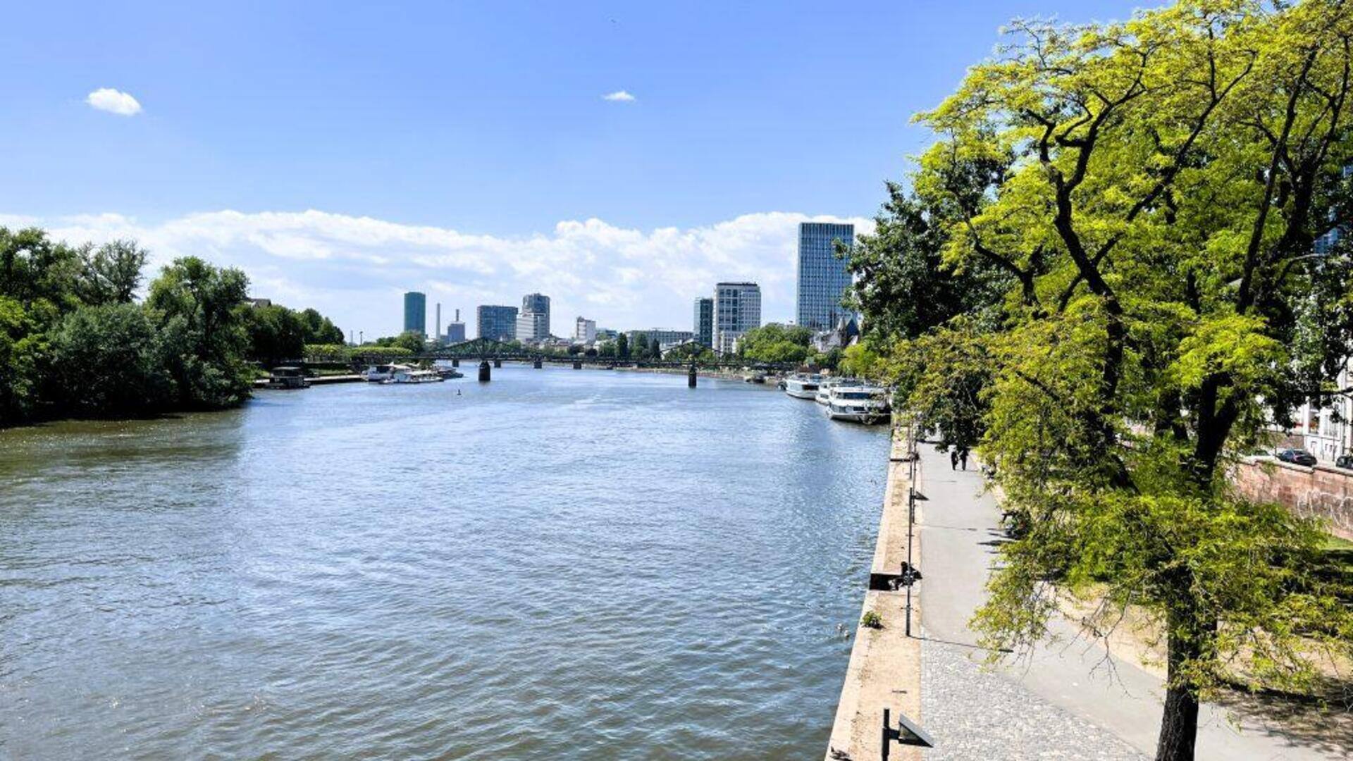 เดินเล่นริมแม่น้ำในเมืองใหญ่ของเยอรมนี