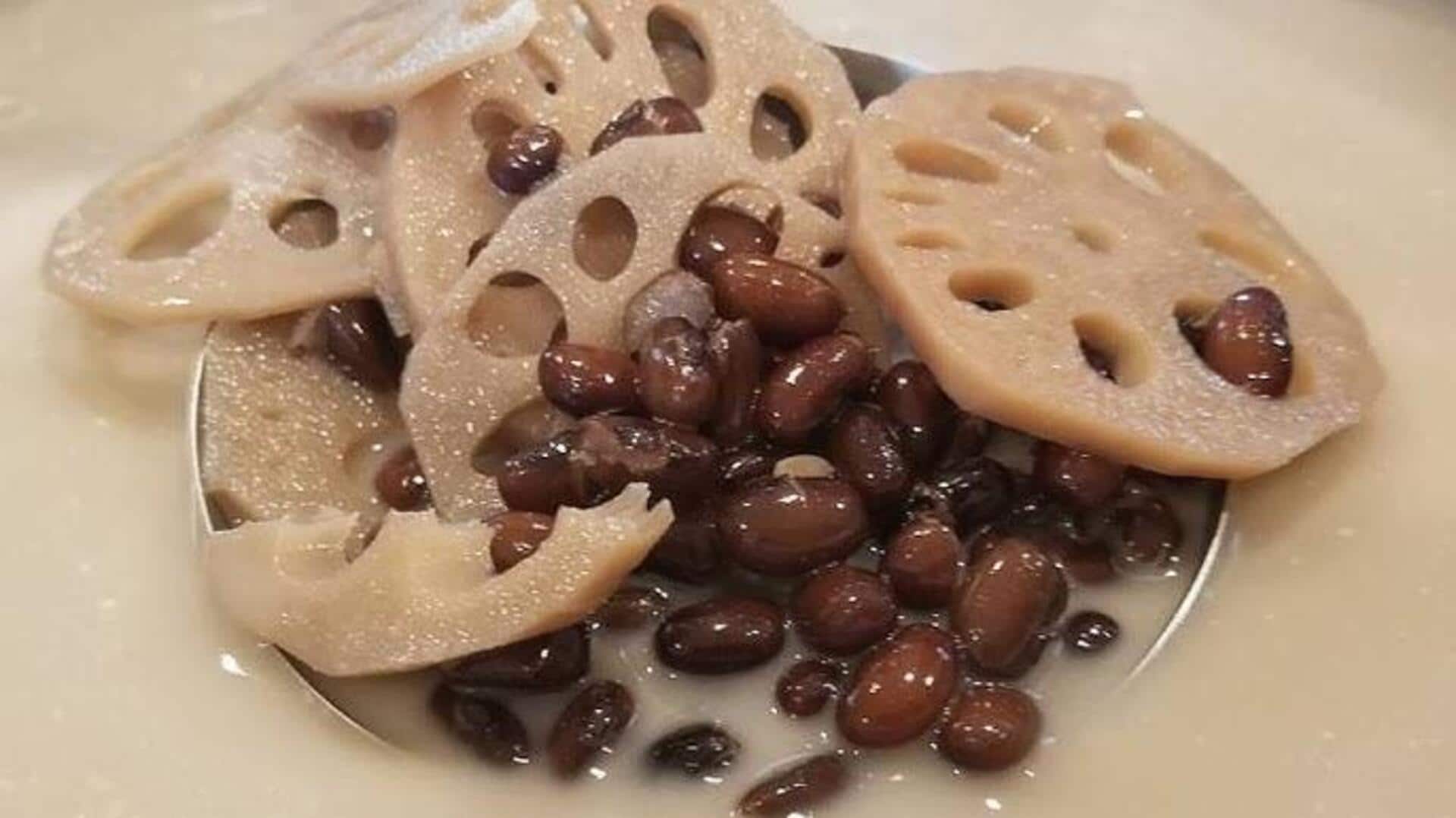 สูตรขนมรากบัวกับลำไยในน้ำเชื่อม