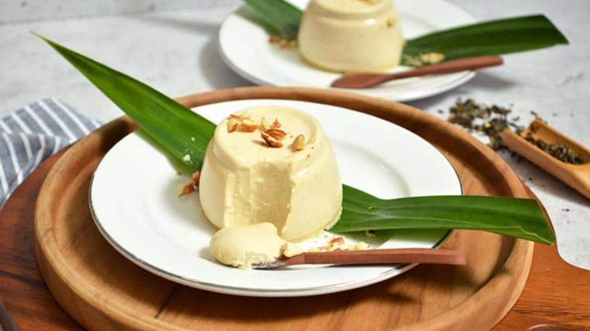 พานาคอตต้าชาเขียวมะลิกลิ่นลิ้นจี่ พานาคอตต้าชาเขียวมะลิกลิ่นลิ้นจี่