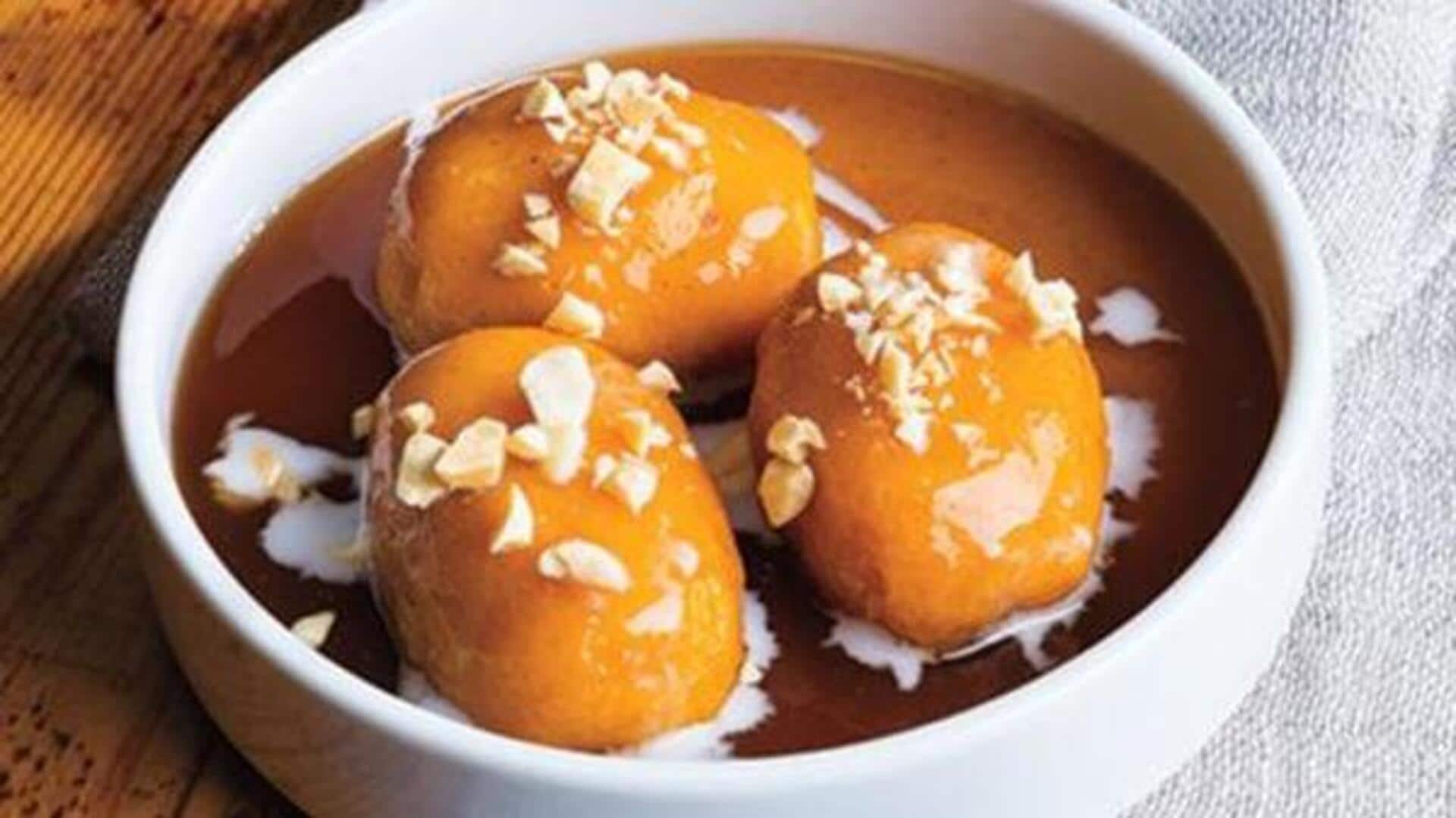 เกี๊ยวมันหวานแกงกะหรี่กับซอสขิงเปรี้ยว เกี๊ยวมันหวานแกงกะหรี่กับซอสขิงเปรี้ยว