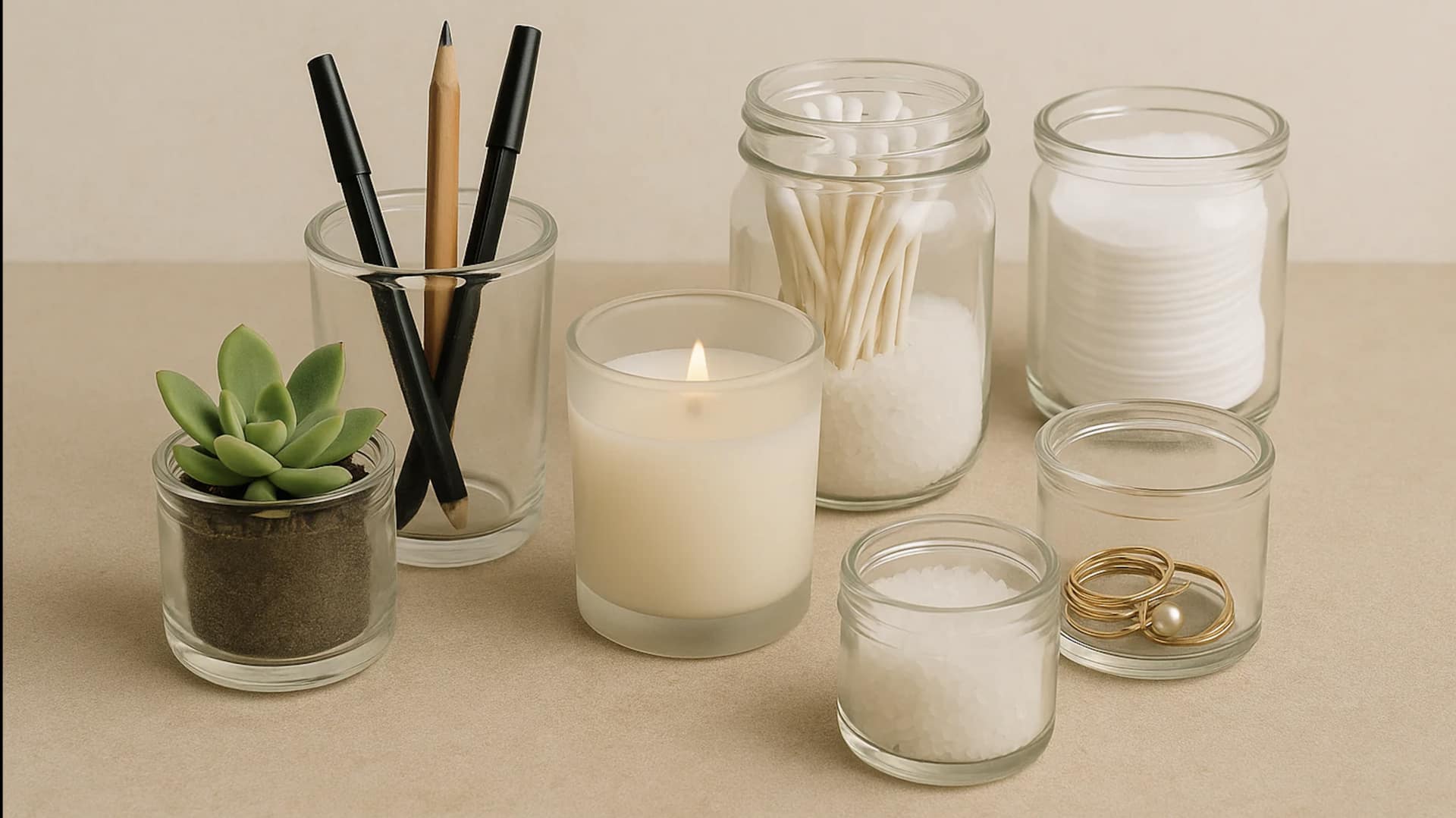 เปลี่ยนขวดแก้วใช้แล้วเป็นที่ใส่เทียนสุดชิค งบไม่บานปลาย