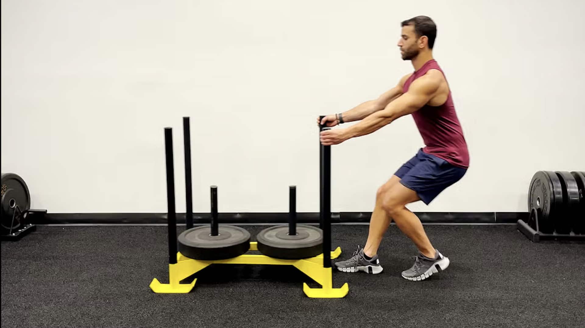 การฝึกดึงเลื่อนถอยหลังเพื่อเสริมสร้างกล้ามเนื้อขา 