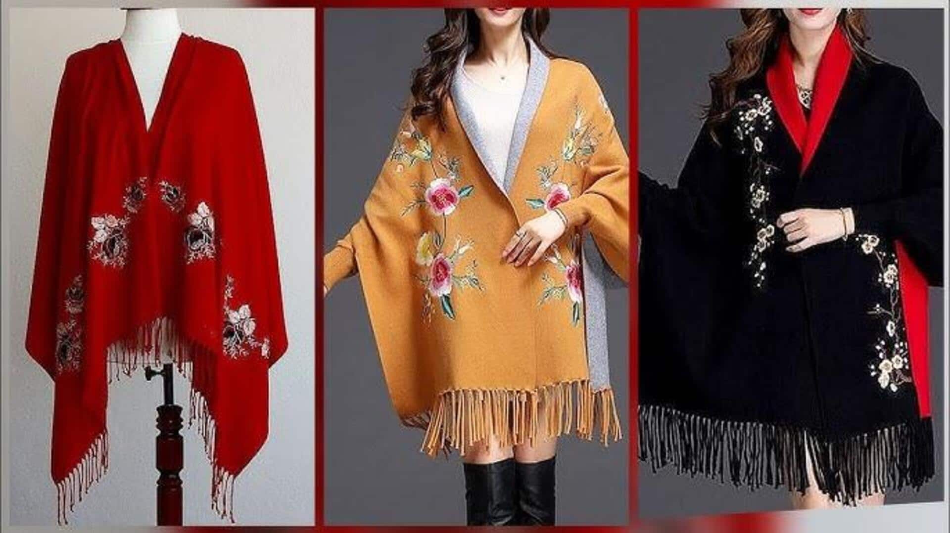 5 สไตล์ผ้าคลุมปักลายที่แมตช์กับคาร์ดิแกนยาวได้อย่างลงตัว