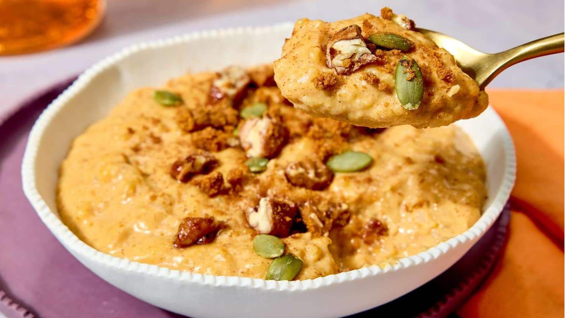 ข้าวฟักทองหอมกรุ่นอบเชยและอัลมอนด์