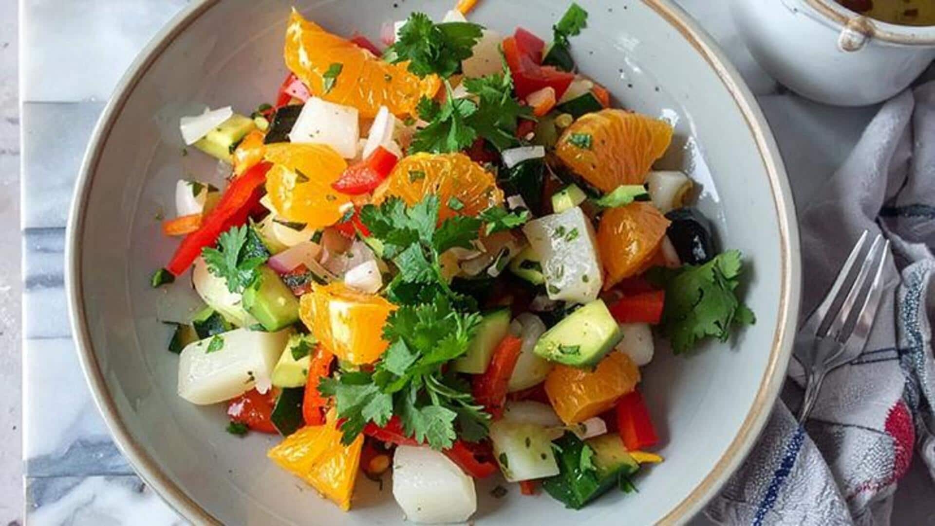 สลัดมันแกวถั่วลิสง สูตรมังสวิรัติกรุบกรอบตลอดกาล