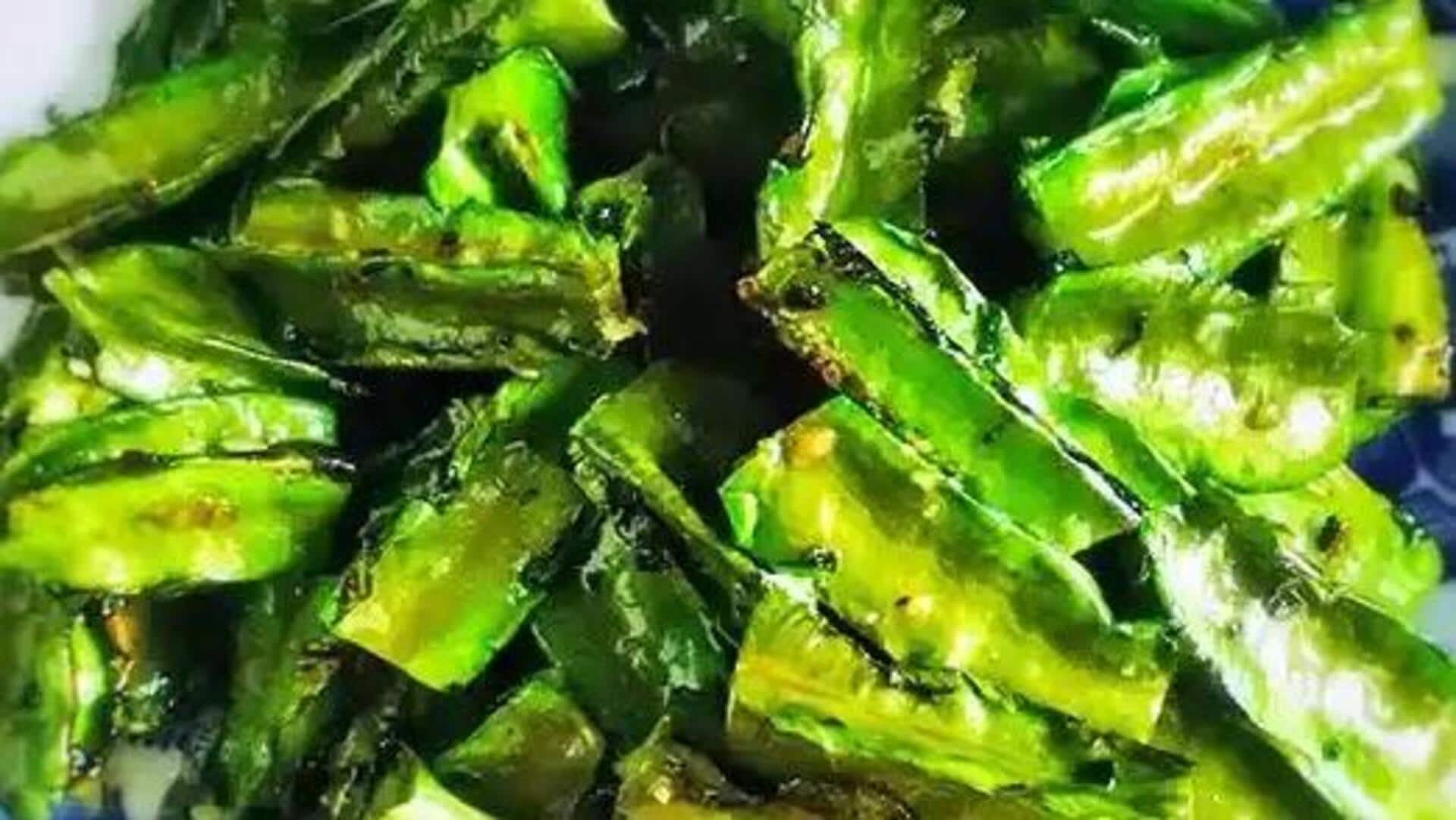 ผัดถั่วพูใส่พริกย่าง เมนูมังสวิรัติทำง่ายแต่อร่อย