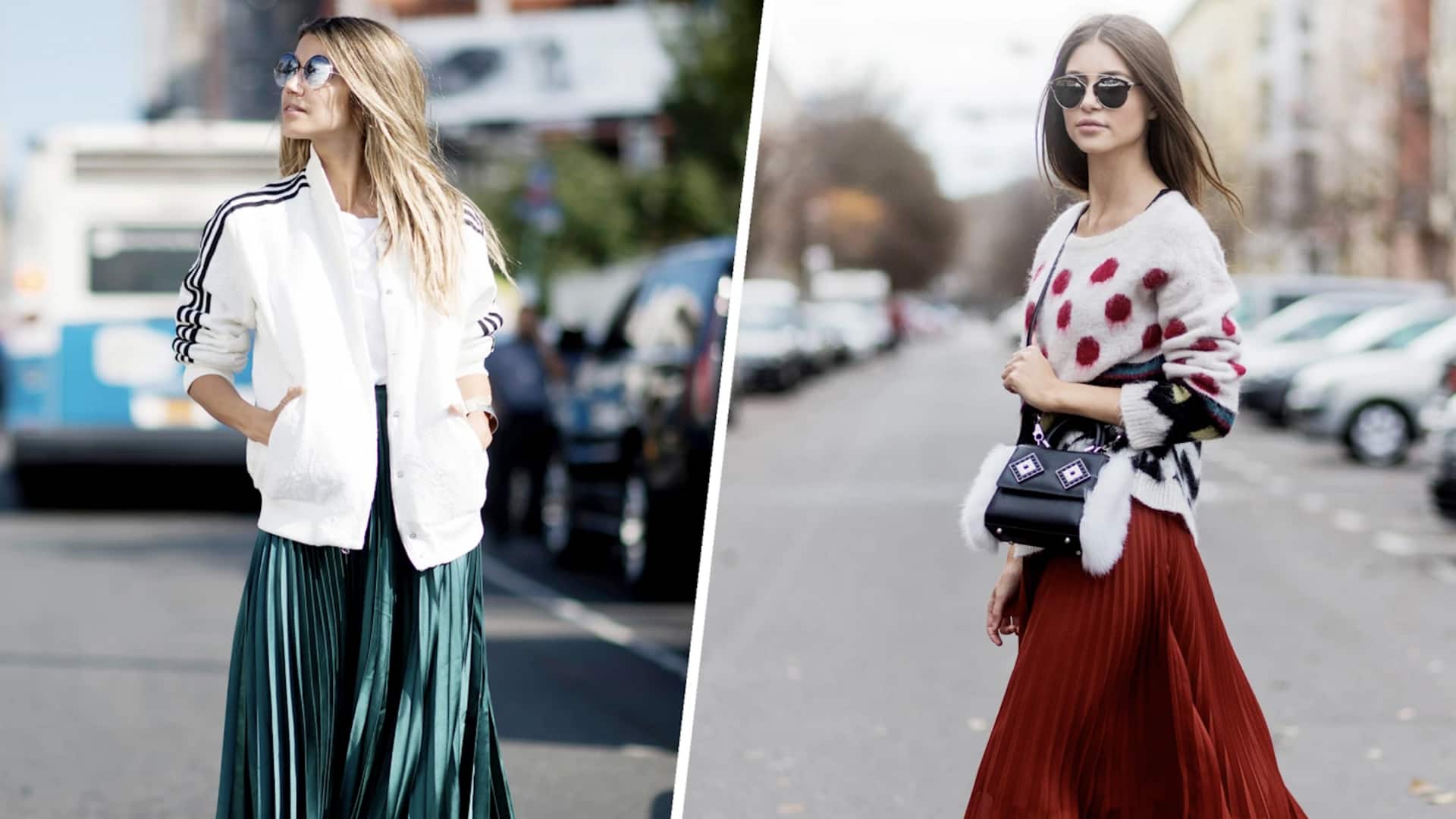 เสื้อกันหนาวครอปแมตช์กระโปรงพลีทได้ลงตัว