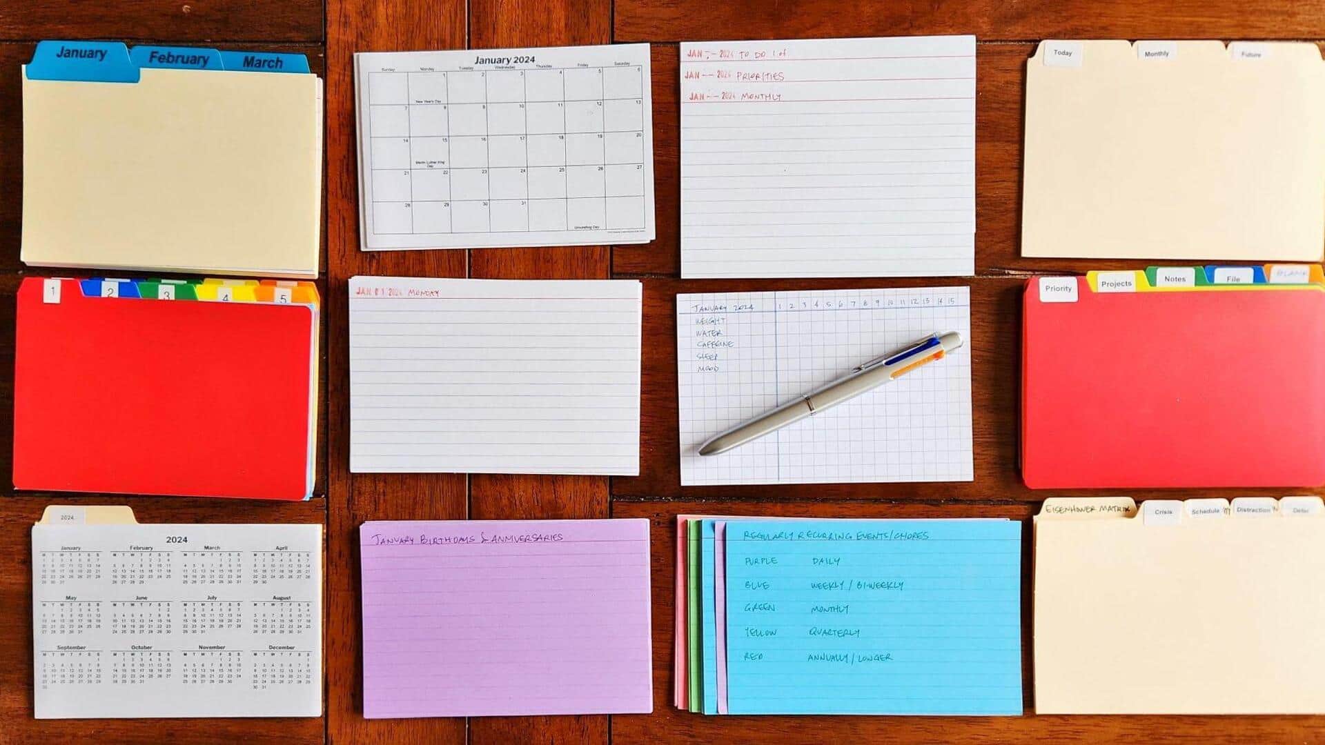 จัดระเบียบงานประจำวันด้วยรายการการ์ดดัชนี