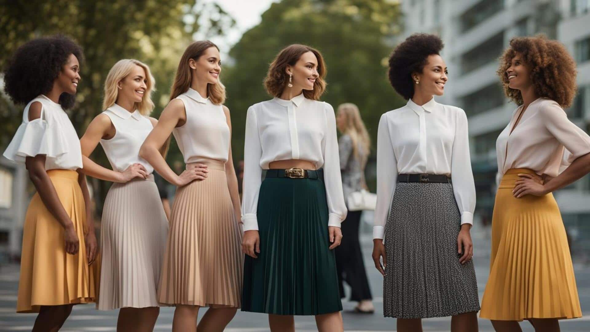 5 ลุคเสื้อคลุมเข็มขัดที่เข้ากับชุดเดรสพลีทกลางตัว