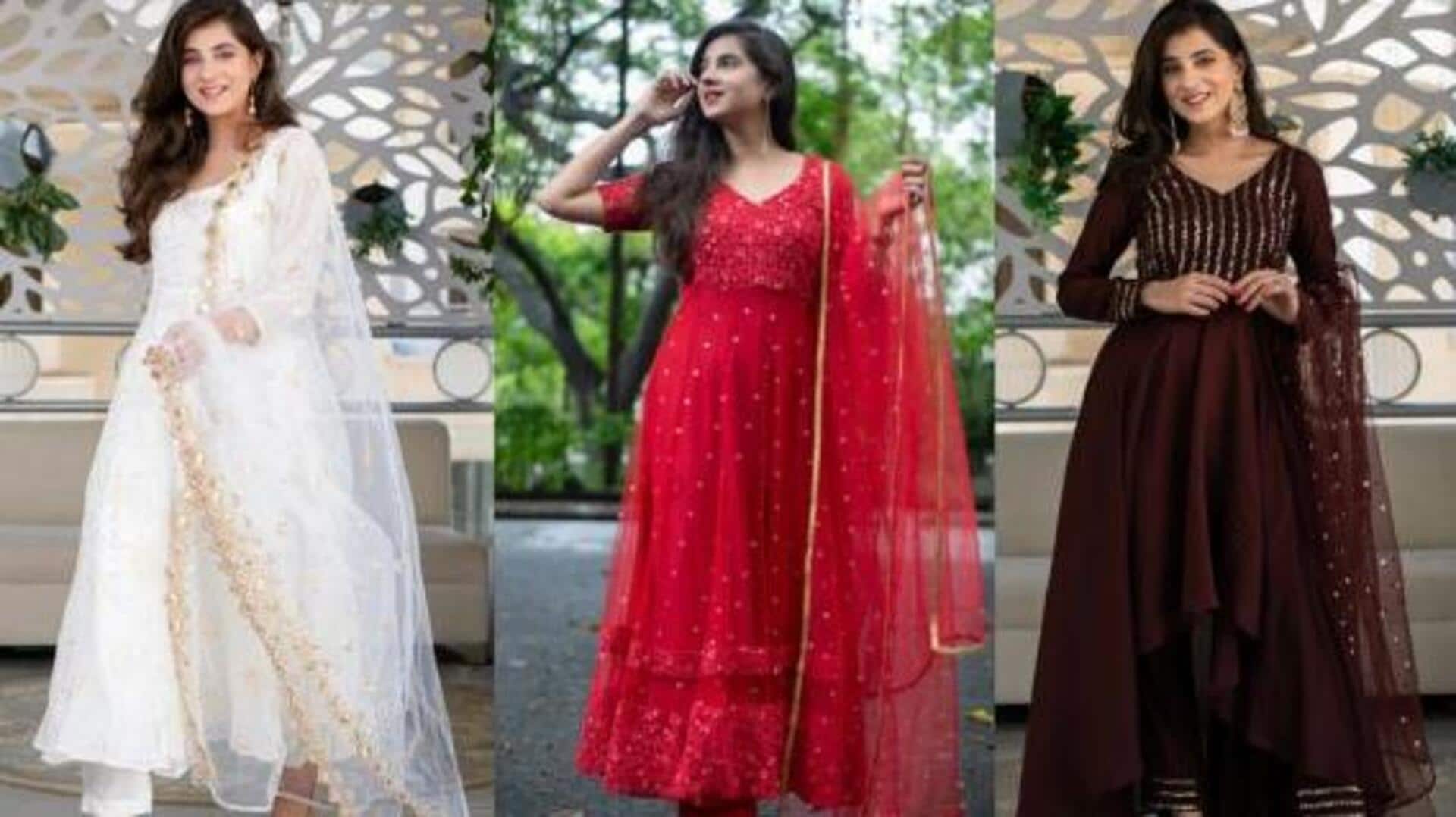 5 ลุคอนาร์คาลีแมตช์กับผ้าดูปาต้าทอปักสุดชิค