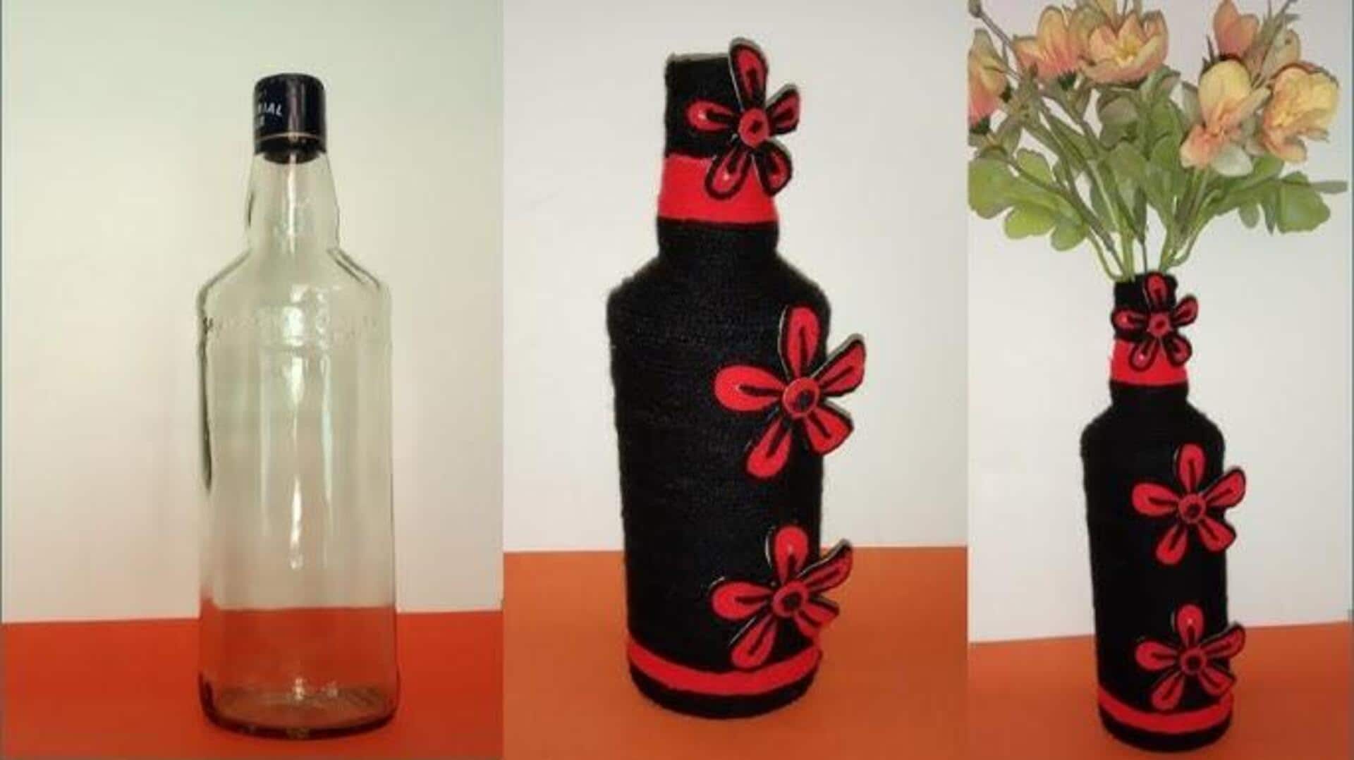 ขวดแก้วเก่า แปลงร่างเป็นกระถางสมุนไพรสุดเก๋