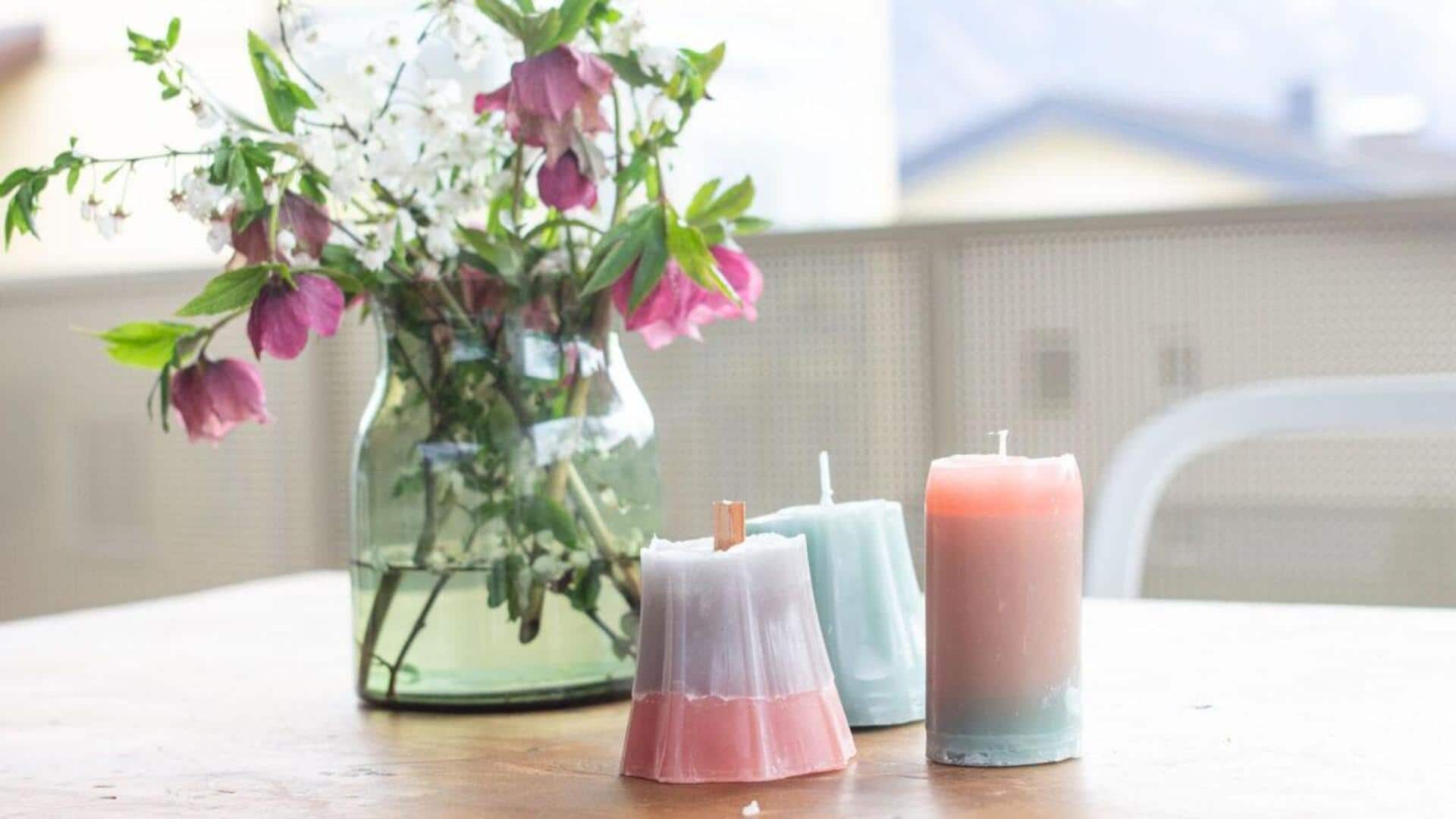 ทำที่ใส่เทียนราคาประหยัดจากวัสดุเหลือใช้ในบ้าน