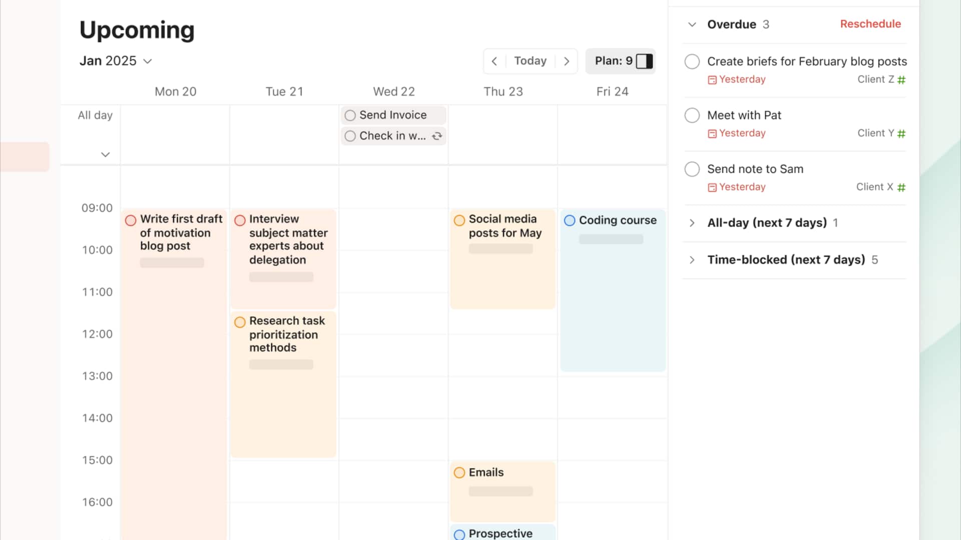 ประหยัดเวลา: ตรวจสอบปฏิทินสัปดาห์เพื่อหาลวดลายกิจวัตรที่ซ้ำกัน