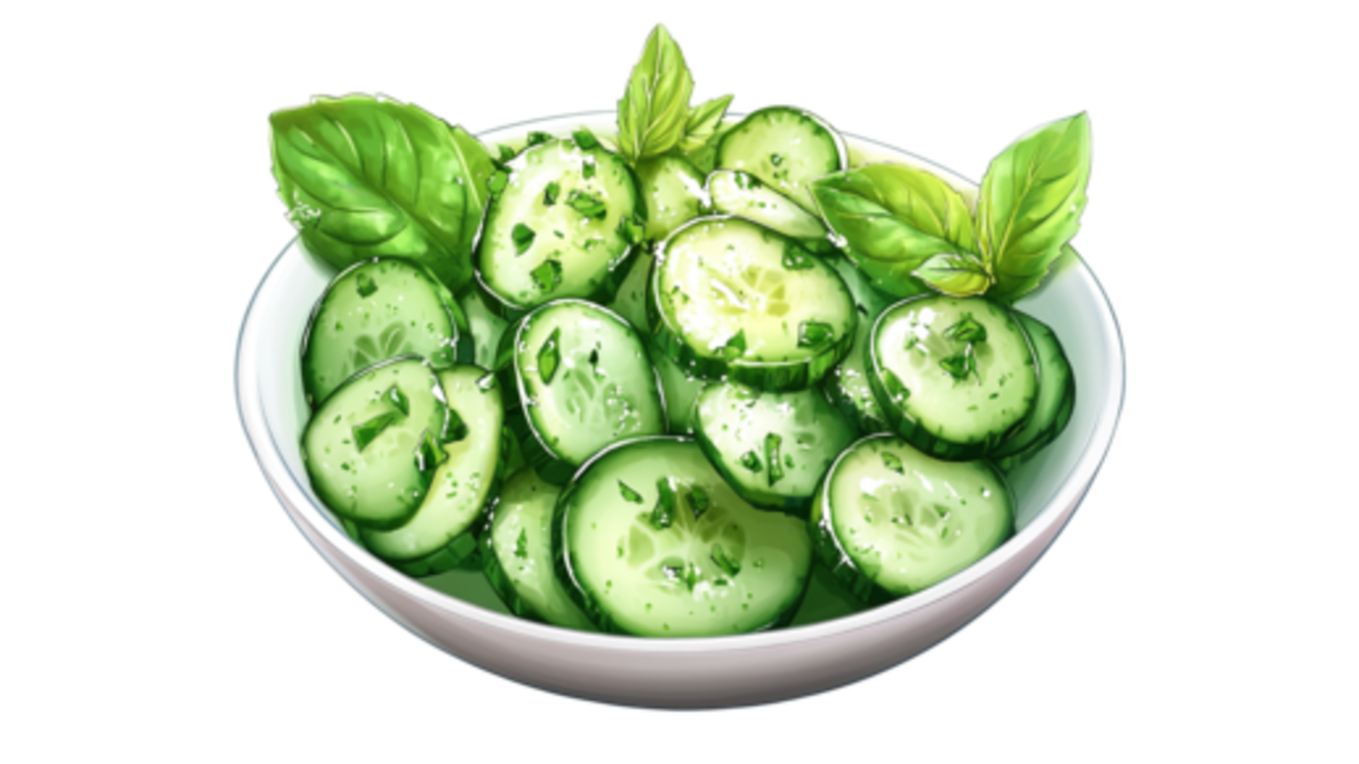สลัดแตงกวาใบโหระพา รสชาติสดชื่นแสนอร่อย