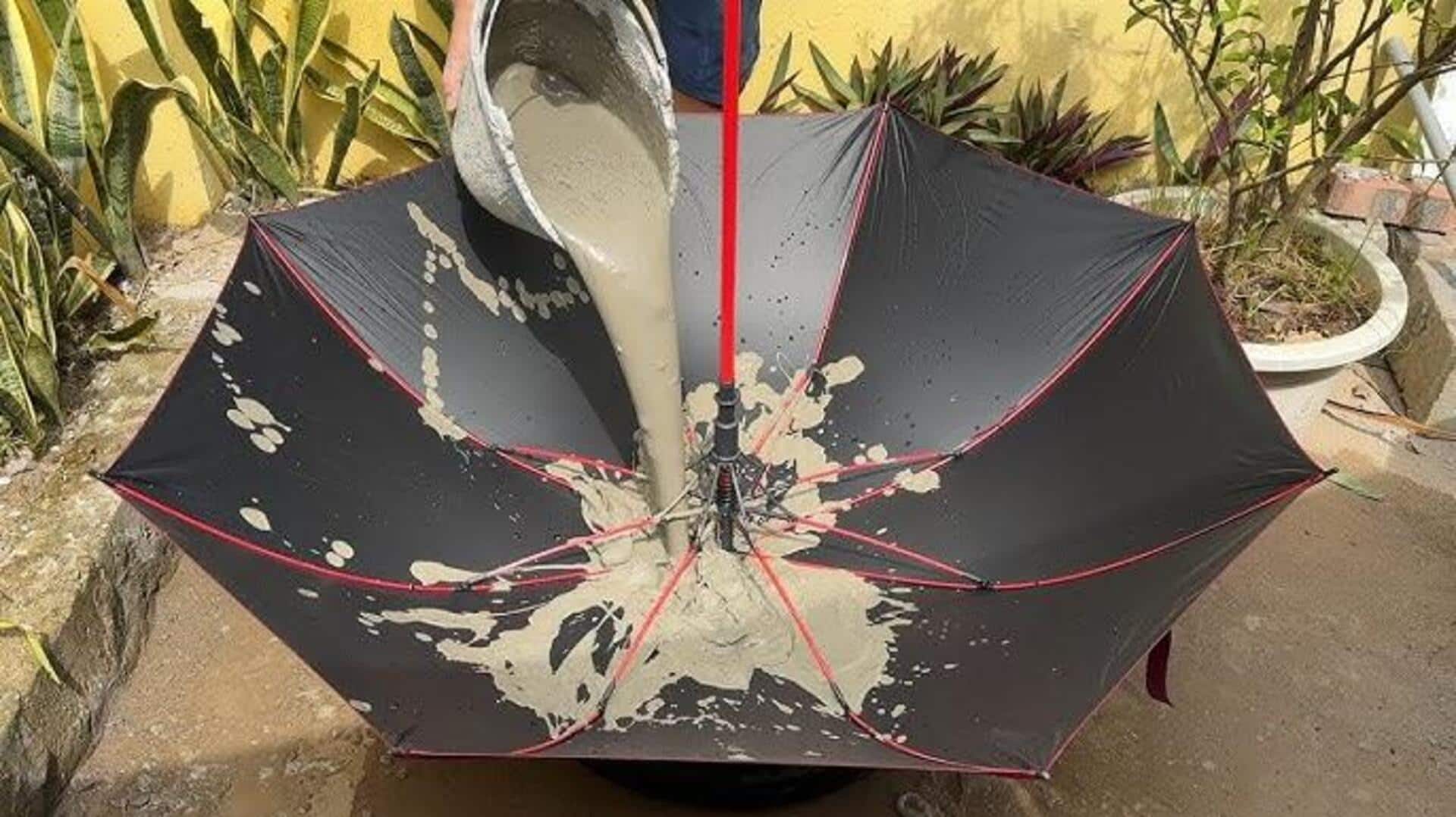 รีไซเคิลร่มเสียให้กลายเป็นของแต่งสวนในบ้าน