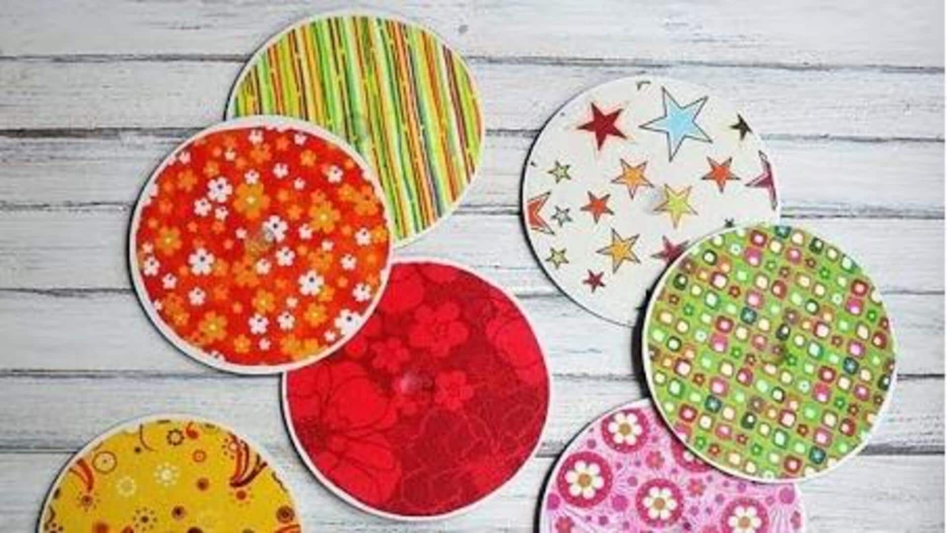 รีไซเคิลซีดีเก่าเป็นที่รองแก้วเงางาม