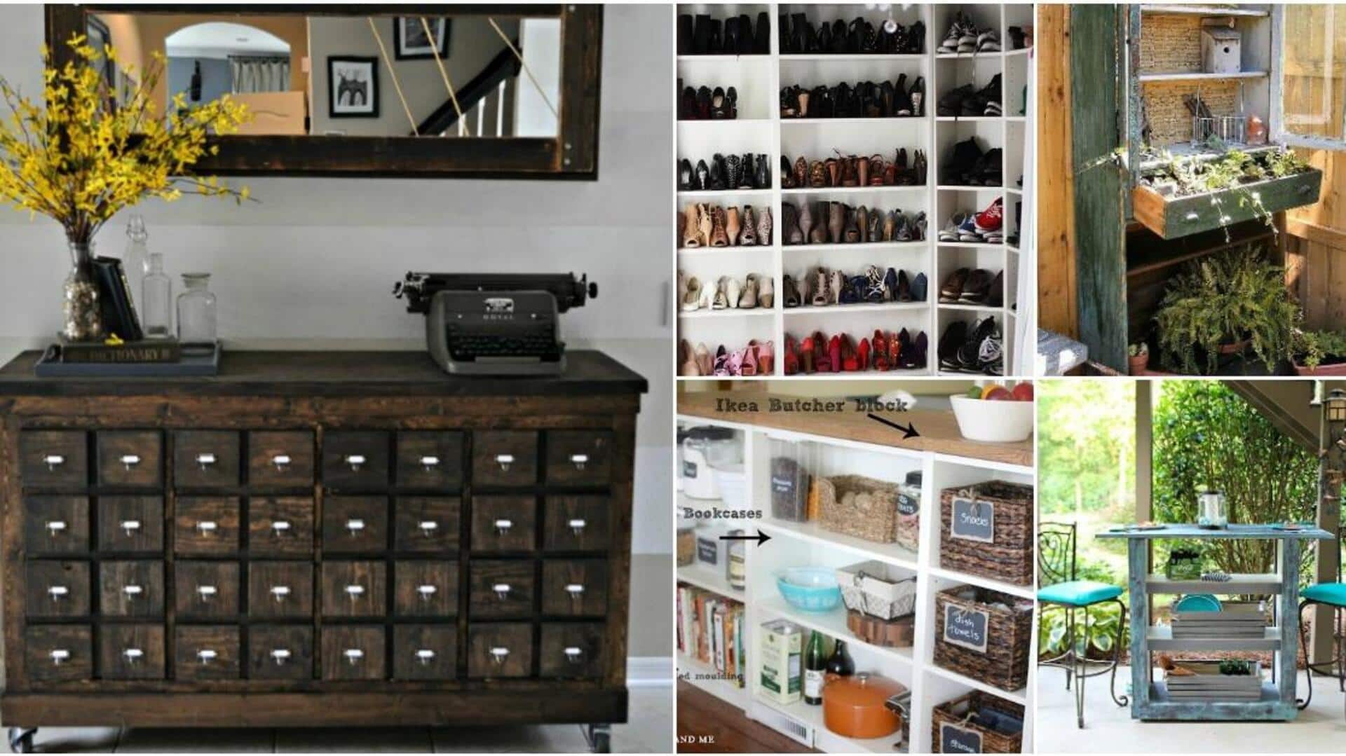 เปลี่ยนตู้หนังสือเก่าเป็นชั้นวางของใหม่