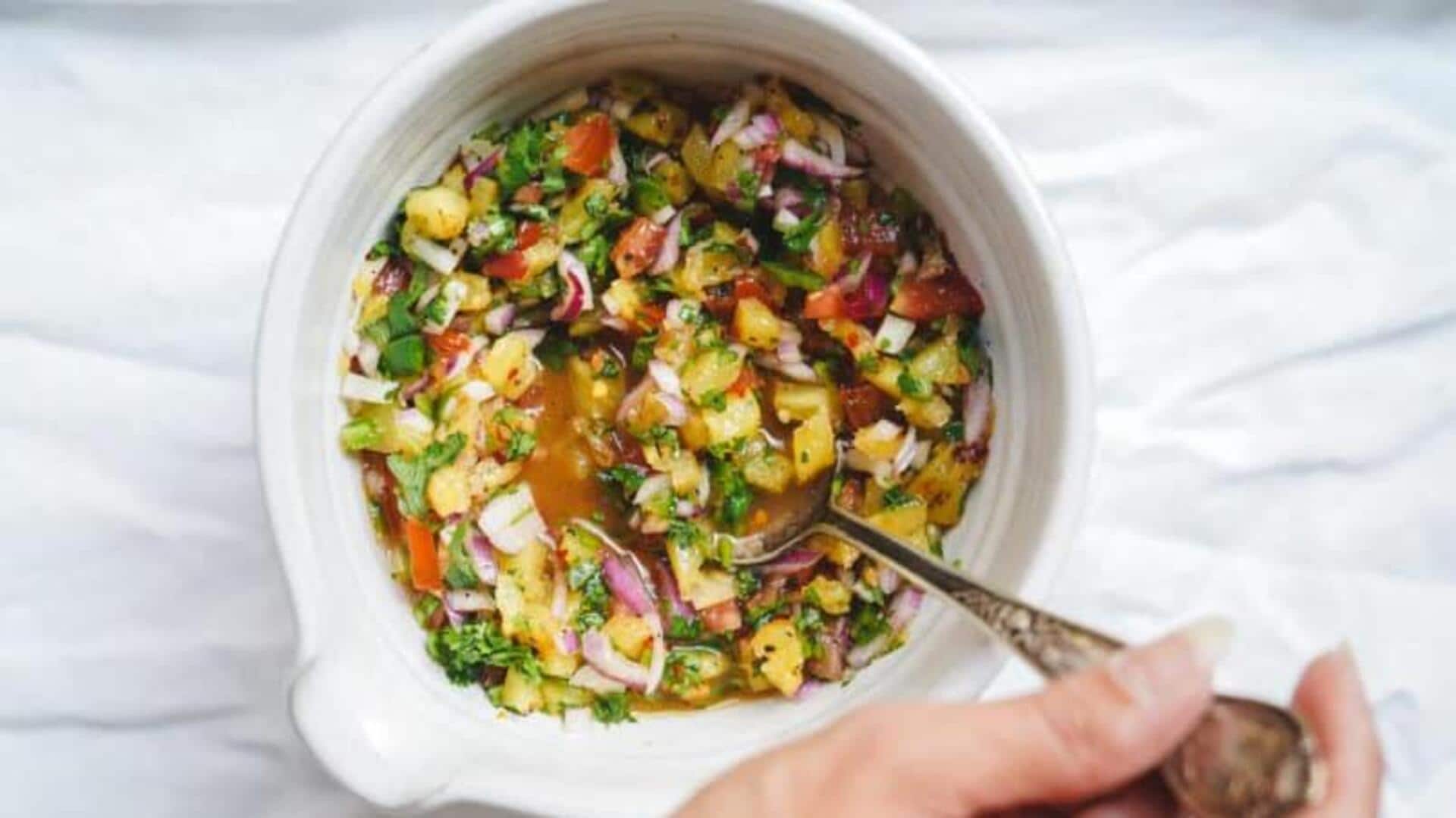 ซัลซ่าสับปะรดย่างกับถั่วลิสงคั่วและผักชีสด: ไอเดียอาหารสุขภาพที่สดใส