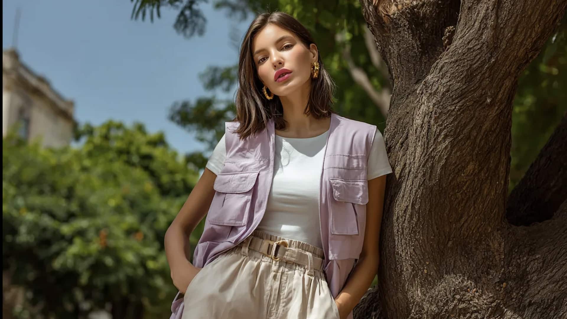 5 เสื้อกั๊กที่เข้ากับกางเกงขาสั้นเอวสูง