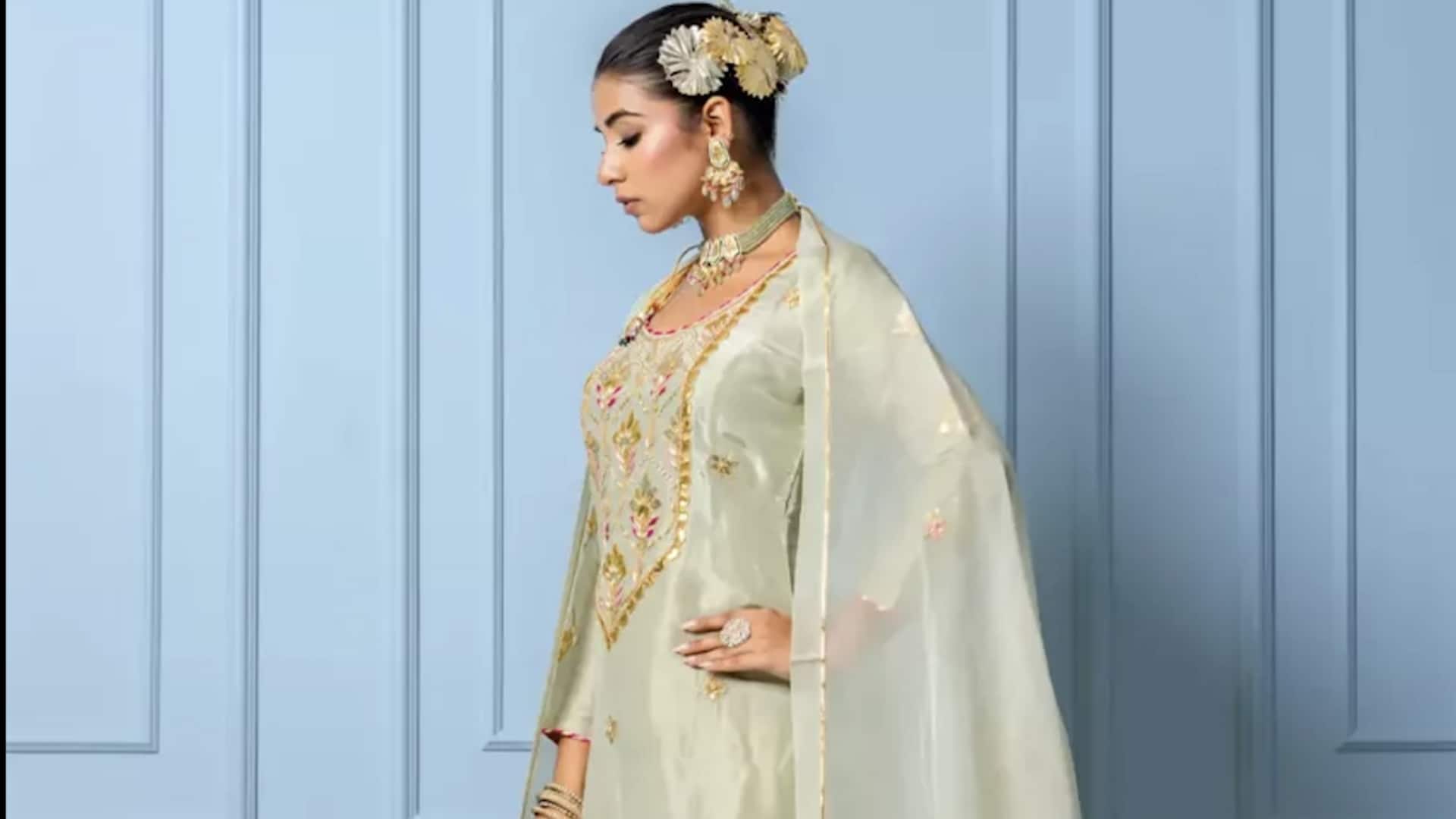 สไตล์ดูปัตต้าออร์แกนซ่าที่แมตช์ลงตัวกับชุดสาลวาร์สีพาสเทล