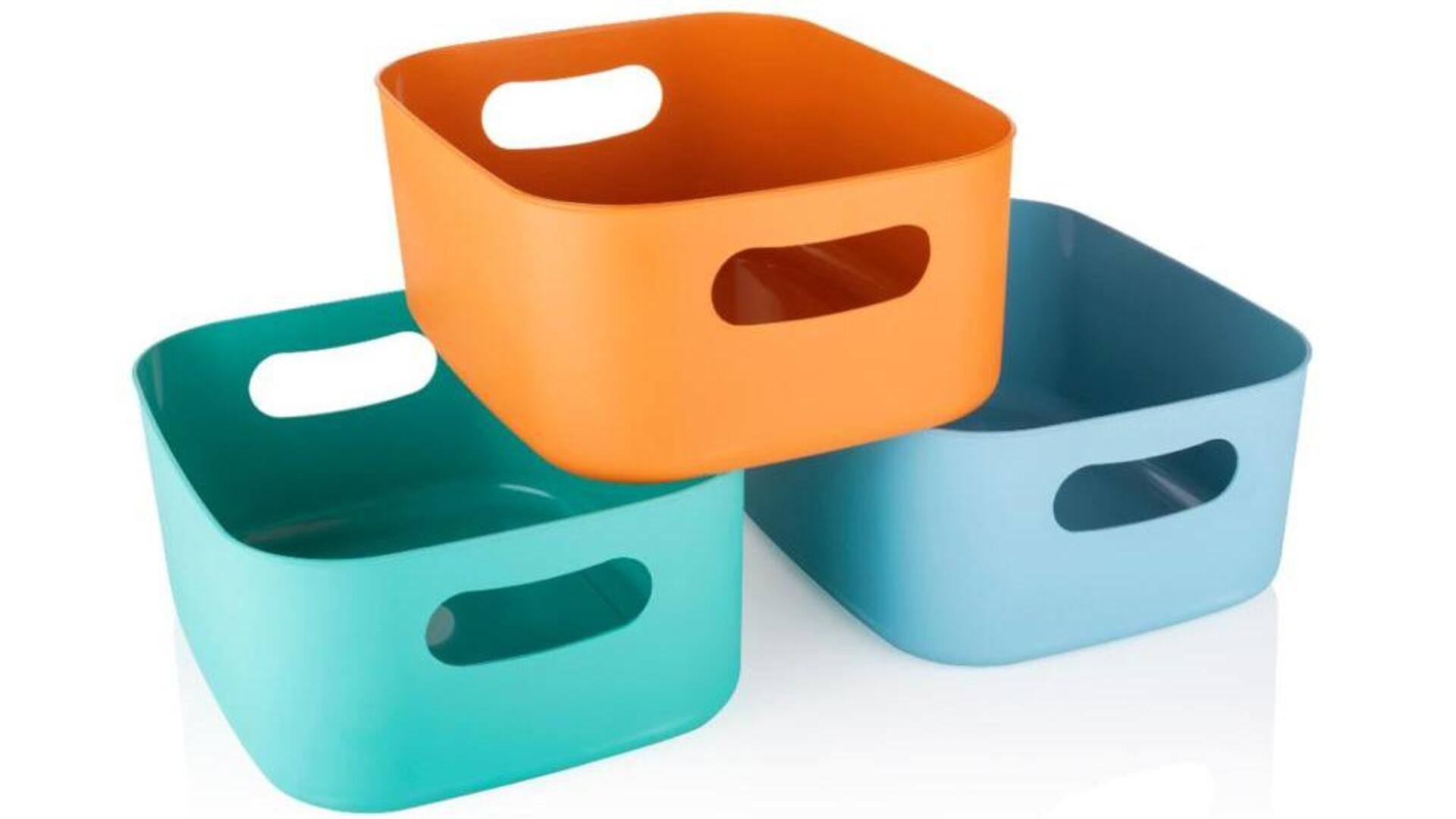 จัดระเบียบของชำด้วยกล่องเก็บของสีสันสดใส