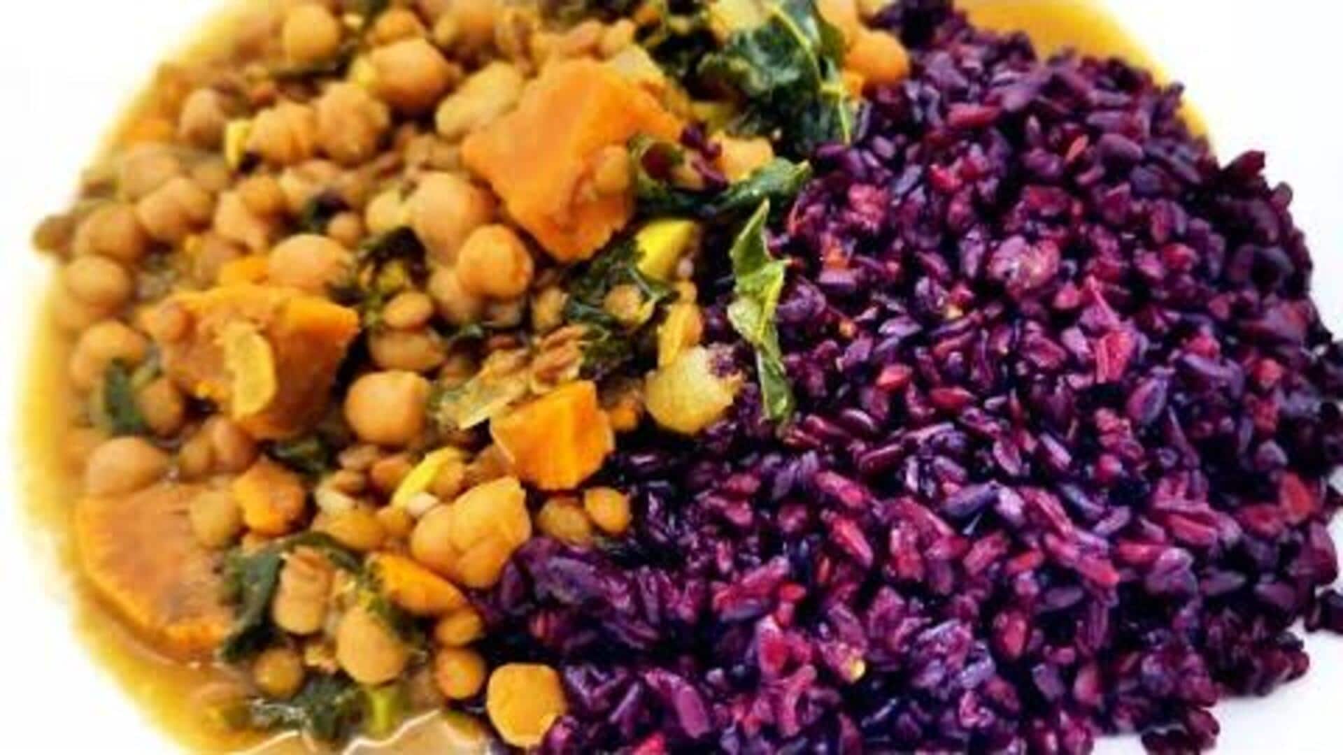 เมนูมันเทศม่วงผัดใบกะหรี่โรยงา หอมอร่อยในงบประหยัด