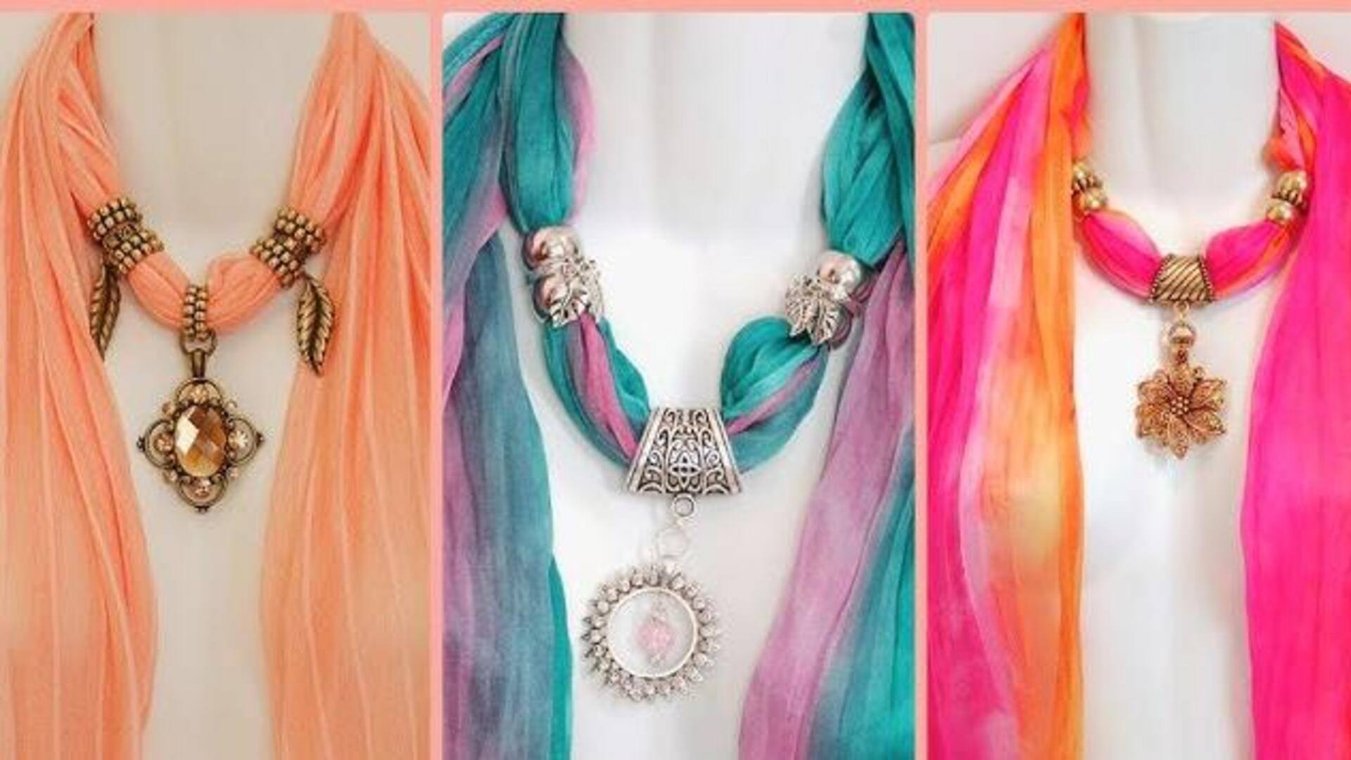 แปลงผ้าพันคอเก่าเป็นสร้อยคอแฟชั่นสุดเก๋