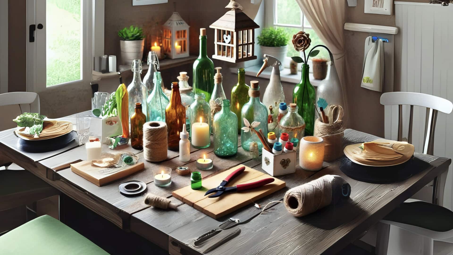 รีไซเคิลขวดแก้วเก่าเป็นของแต่งบ้านสุดชิค