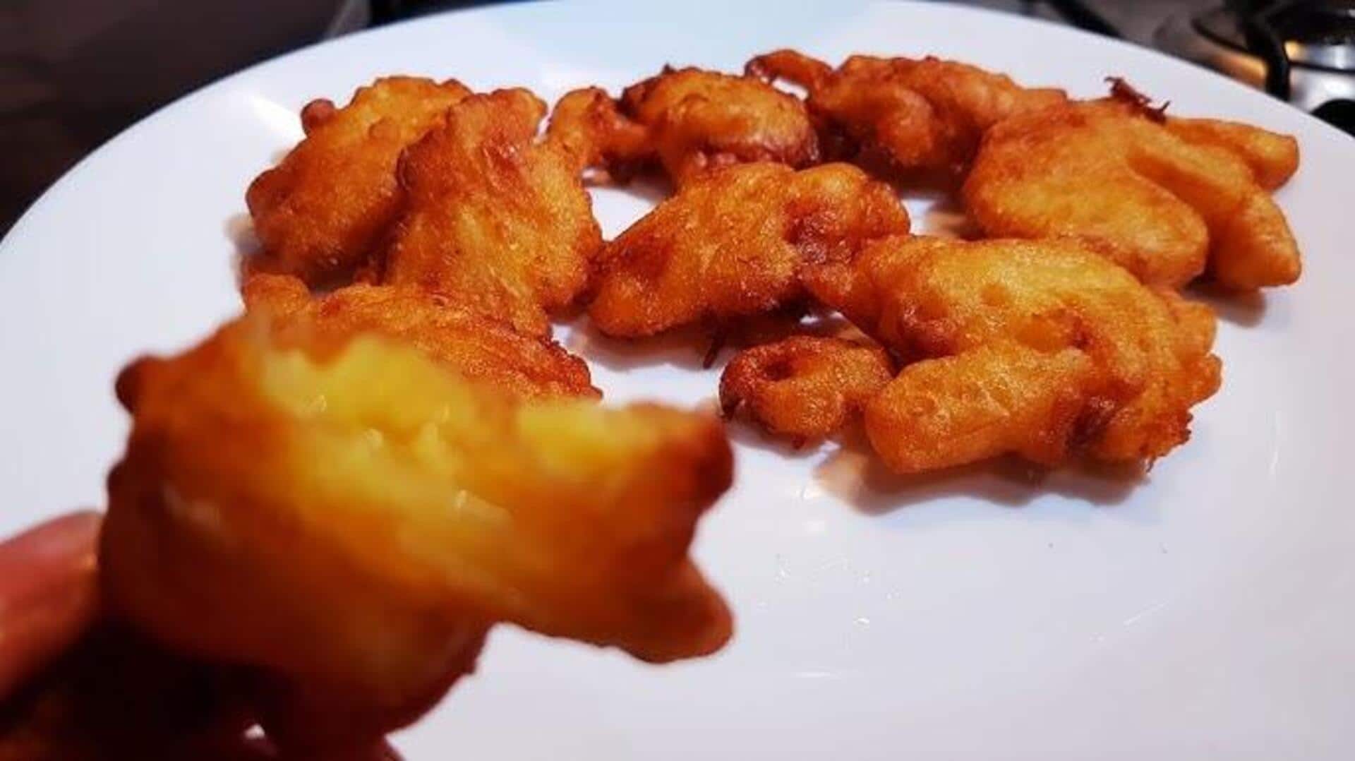 ขนมปังสับปะรดชุบแป้งทอด ของว่างมังสวิรัติทำง่ายไม่เหมือนใคร