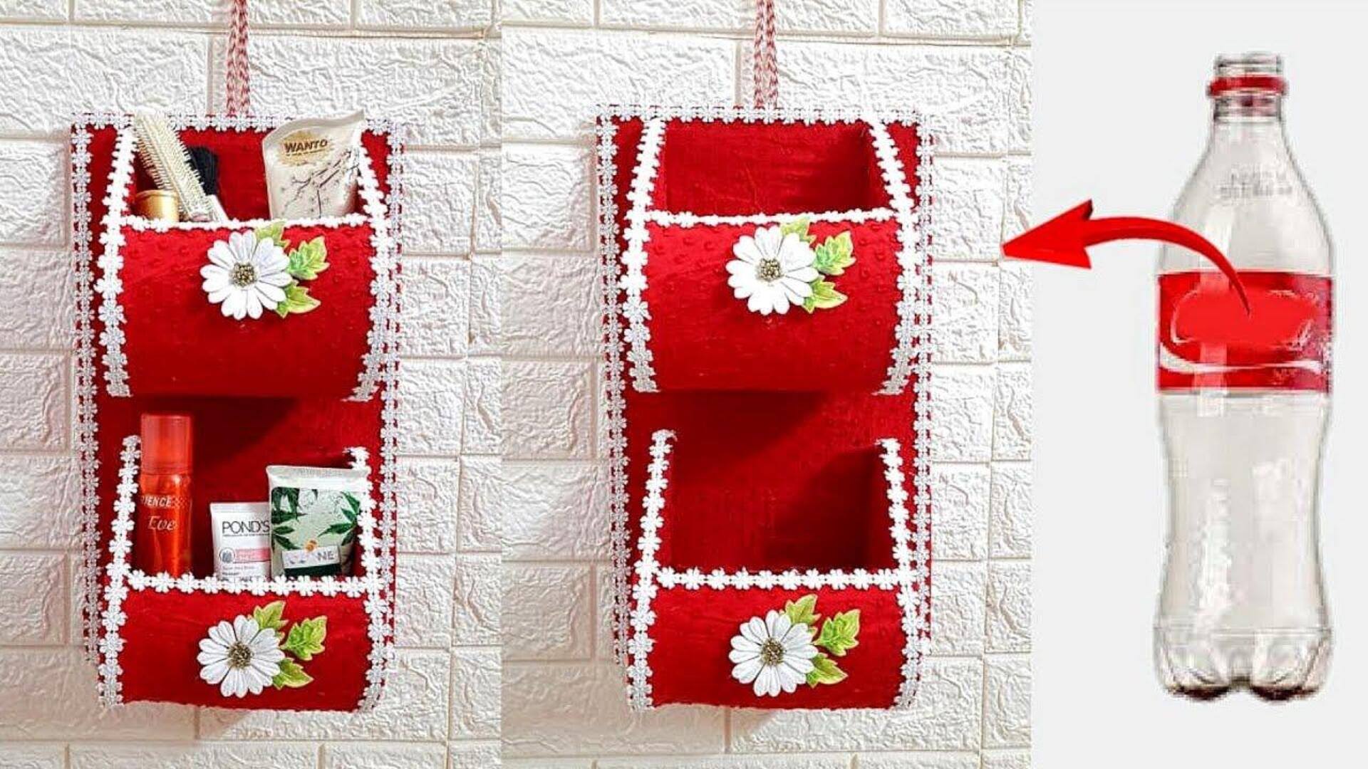 DIY ที่เก็บของประหยัดพื้นที่จากขวดพลาสติก