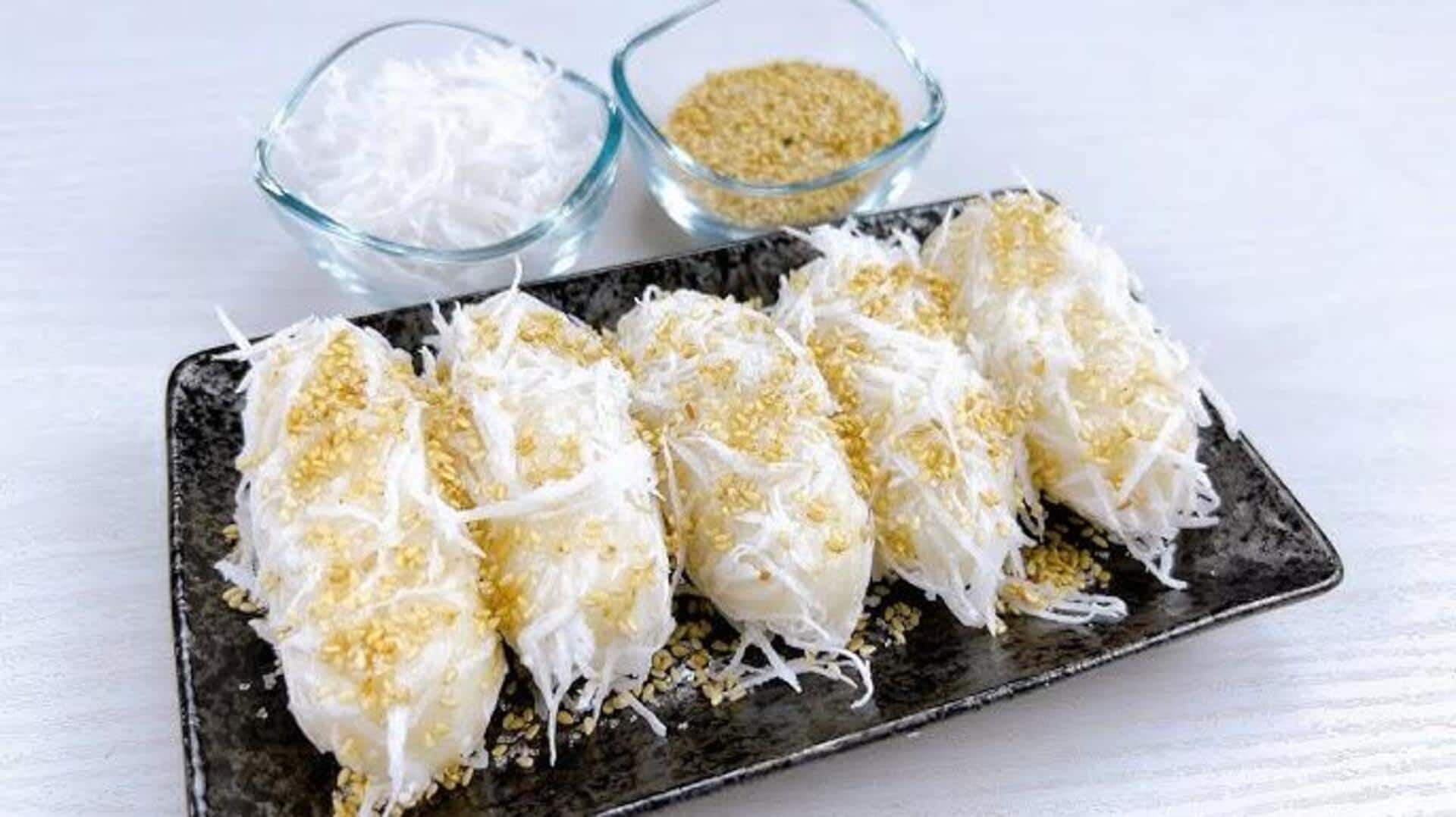 ขนมต้มมะพร้าวและถั่วเขียวแสนอร่อย ขนมต้มมะพร้าวและถั่วเขียวแสนอร่อย