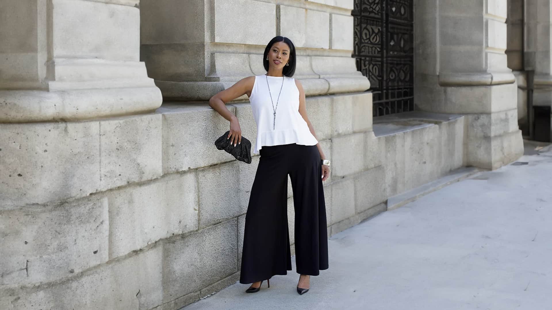 5 สไตล์แมตช์กางเกงพาลาซโซ่ให้ดูชิคอย่างลงตัว