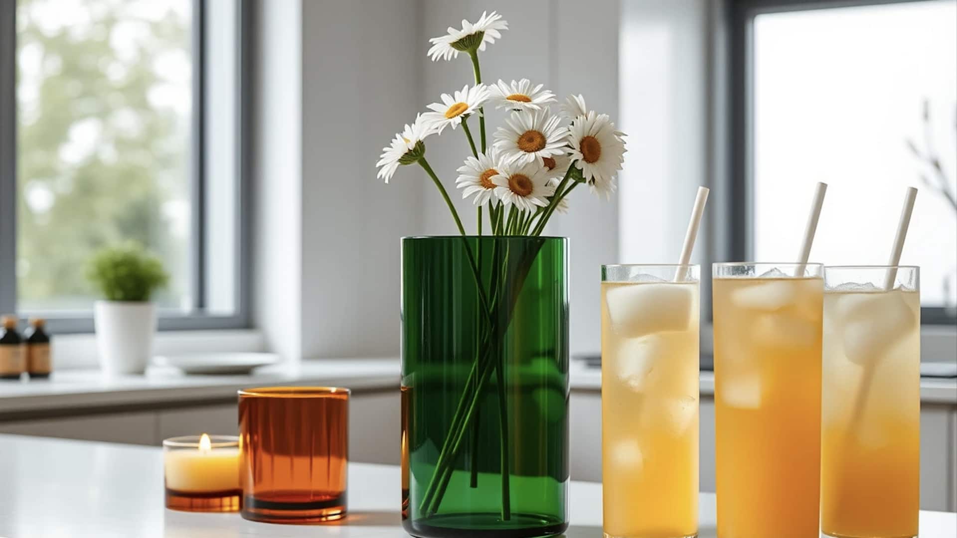 รีไซเคิลขวดแก้วให้กลายเป็นของใช้ในครัวสุดเก๋ 