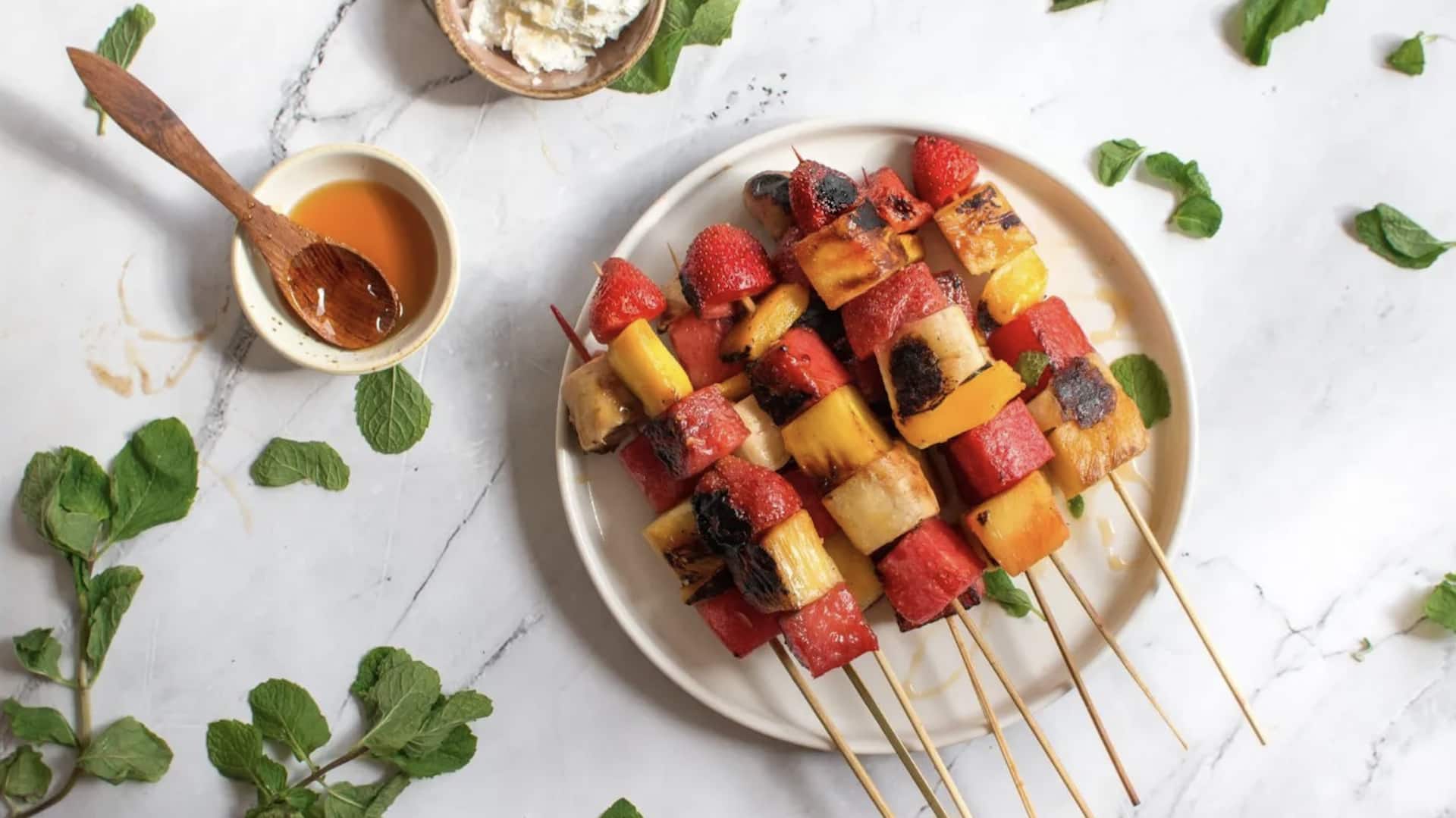 ฟักข้าวย่างเสียบไม้ เมนูอาหารว่างมังสวิรัติทำง่าย